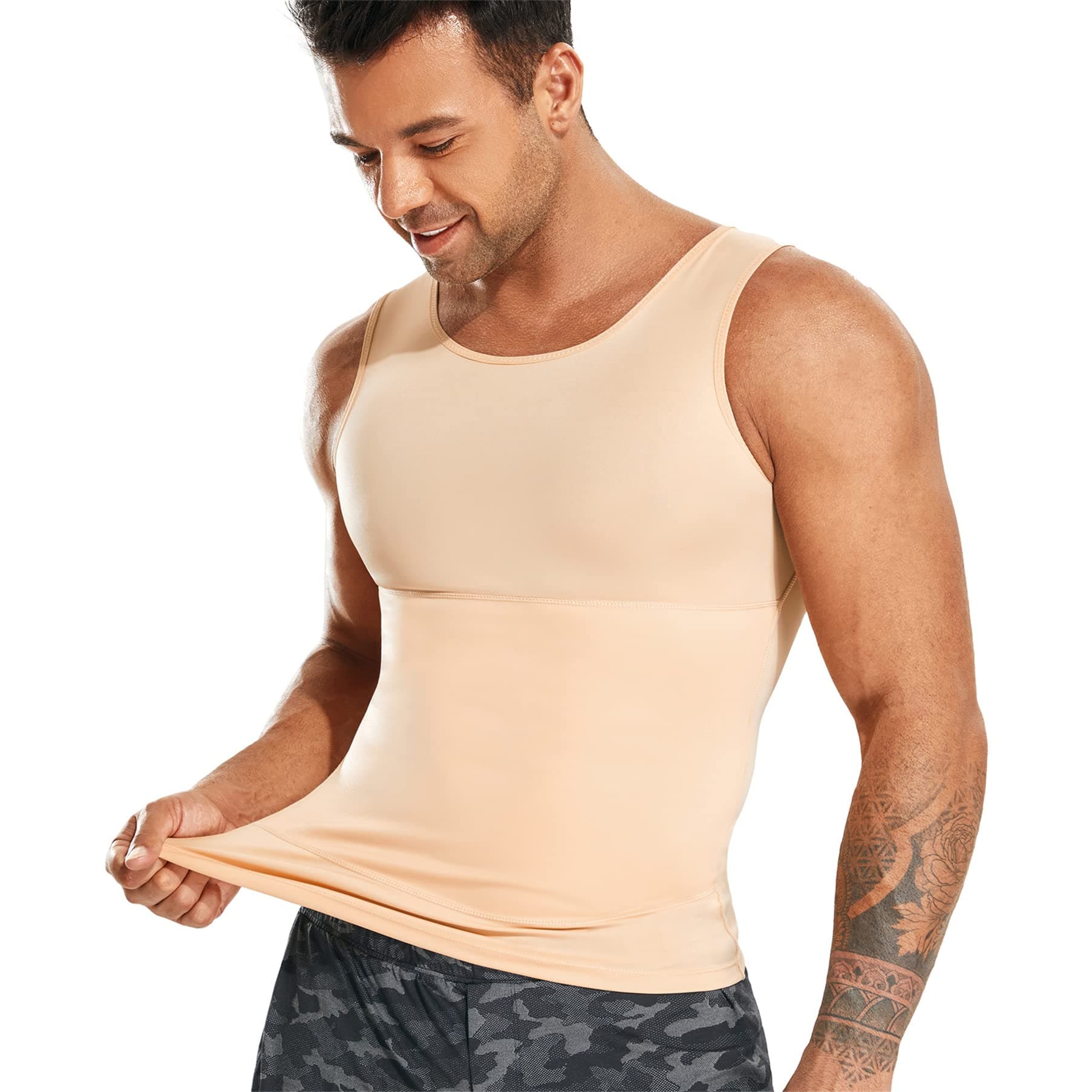 EleadyMens Compression Shirt Slimming Body Shaper Vest Workout Tank Tops Abs Abdomen Undershirts