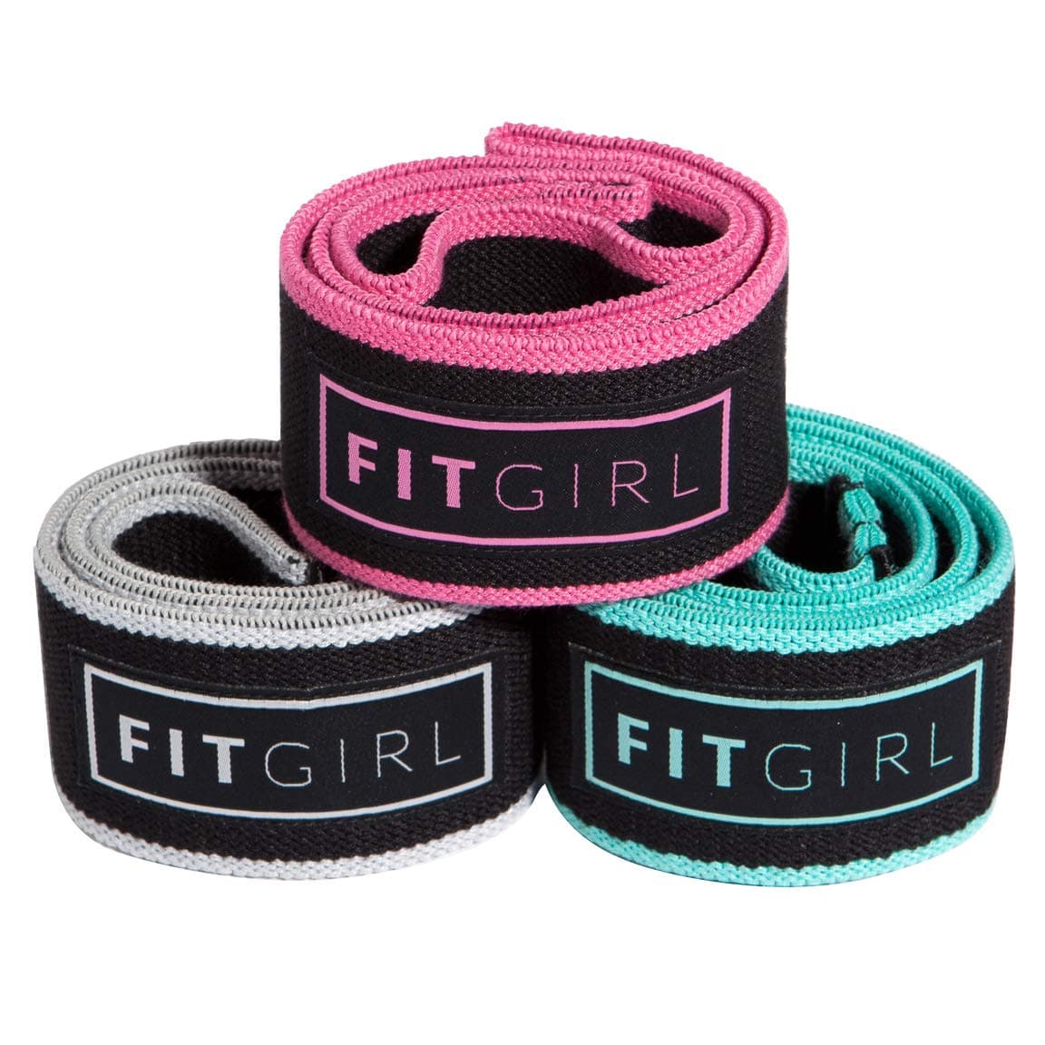 FITGIRL - Resistance Bands Set for Women, Exercise Mini Bands for Working Out Your Booty and Legs, Workout at Home or The Gym, Fitness Fabric Loop Band, Elastic Soft Non Slip Design - 3 Pack