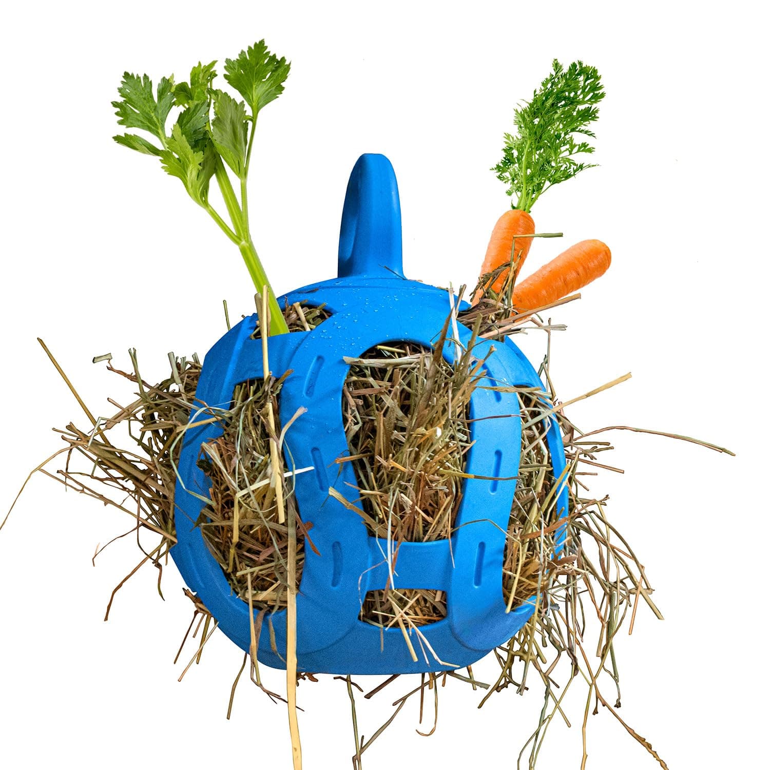 Horsemen's Pride Jolly Hay Ball Stall Toy for Horses, Blue, 8"