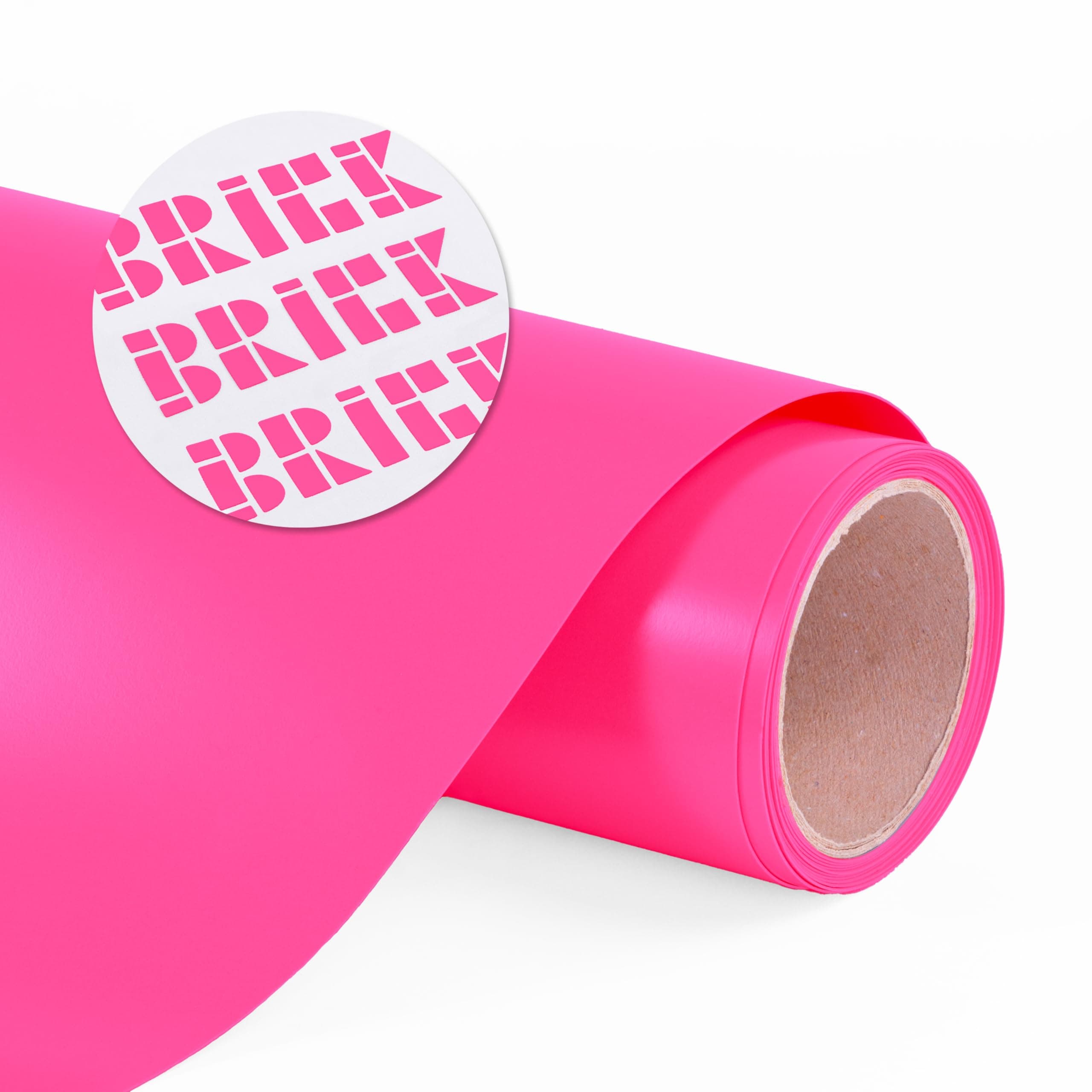 Brick 600 Heat Transfer Vinyl, 20" x 12” Sheet (Fluorescent Pink) - Compatible with Siser Romeo/Juliet & Other Professional or Craft Cutters - 3D HTV - CPSIA Certified