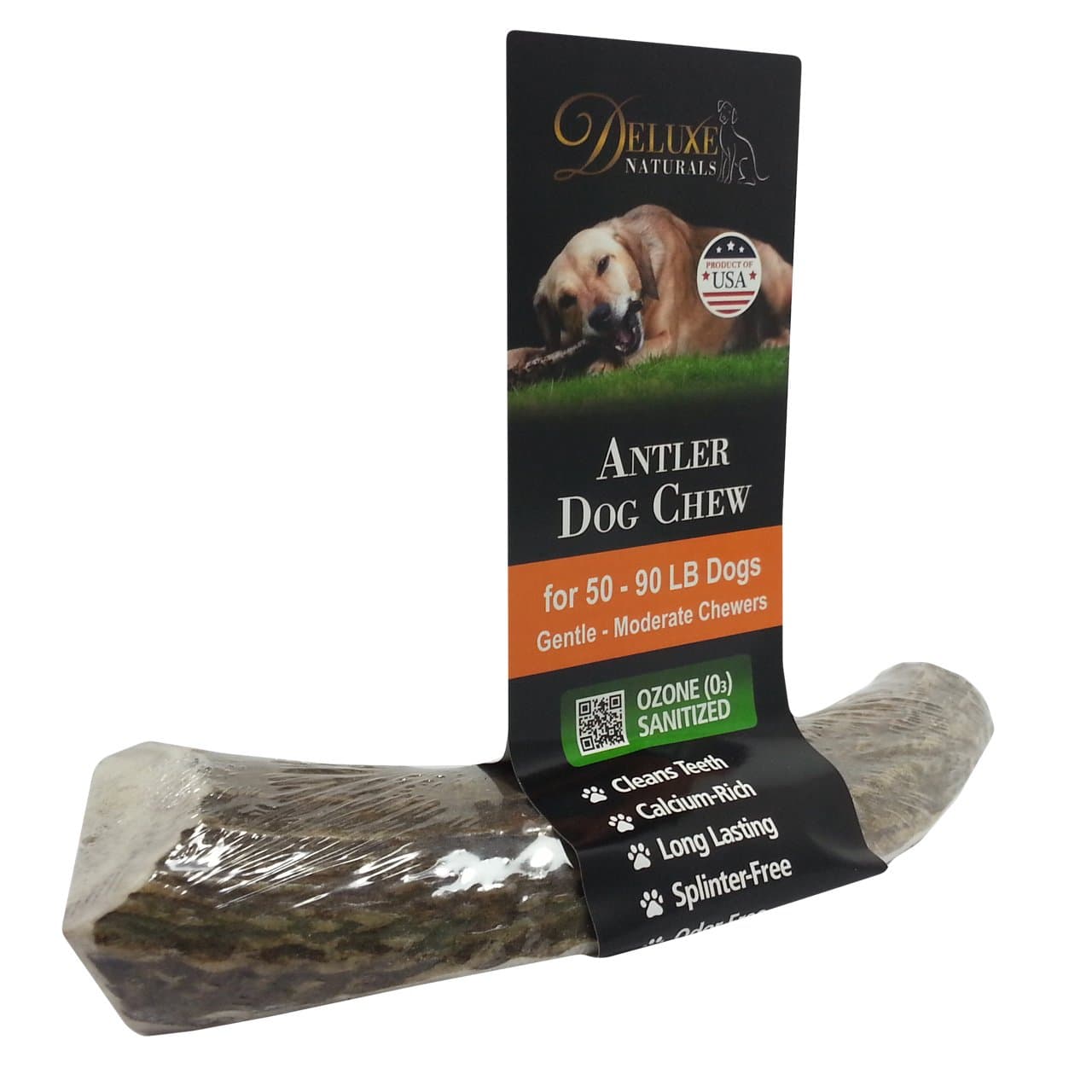 Deluxe Naturals Center-Cut Elk Antler Dog Chew, Large