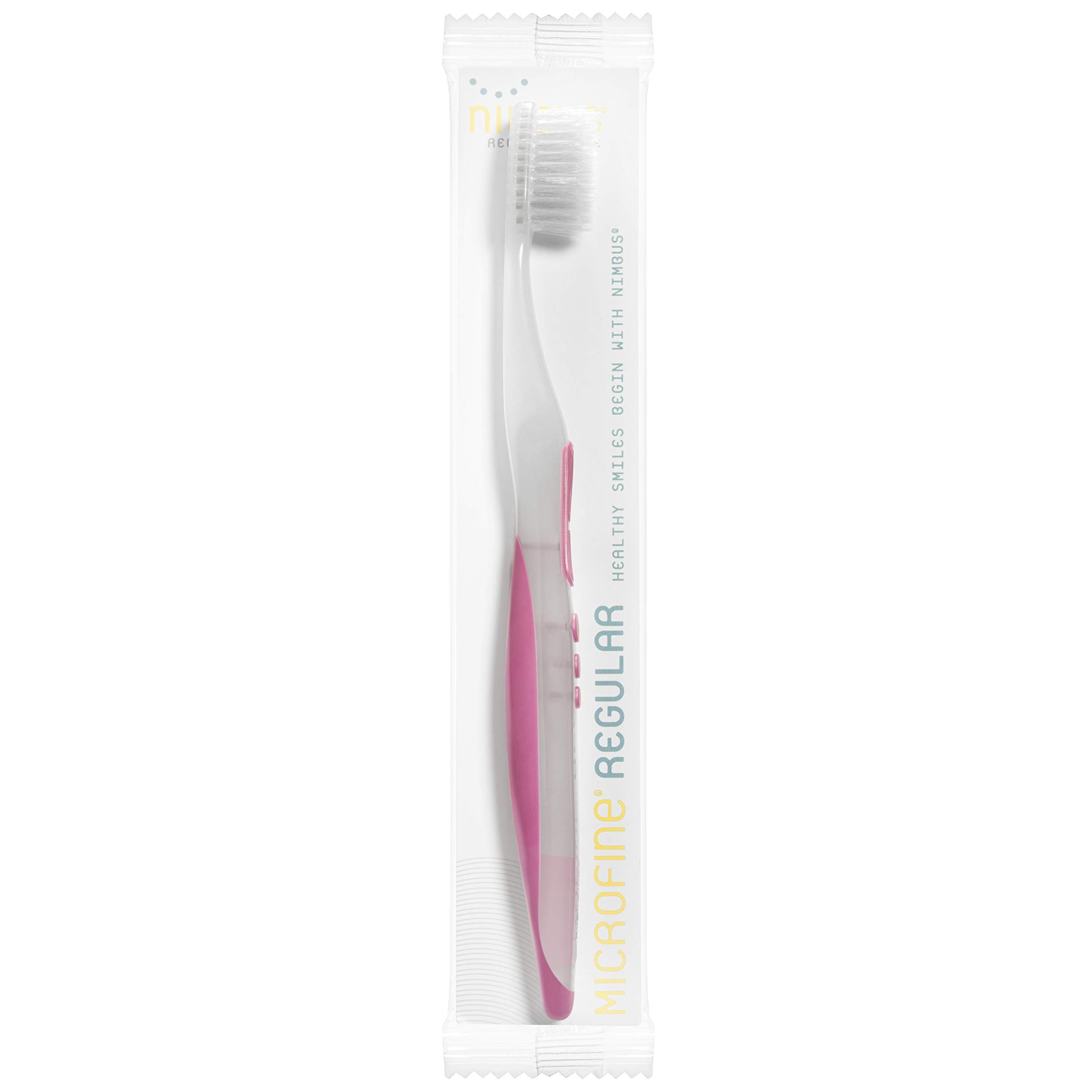 NIMBUS Extra Soft Toothbrush (Regular Size Head), Periodontist Design Tapered Bristles for Sensitive Teeth and Receding Gums, Individually Wrapped Plaque Remover Travel Toothbrush (Color May Vary)
