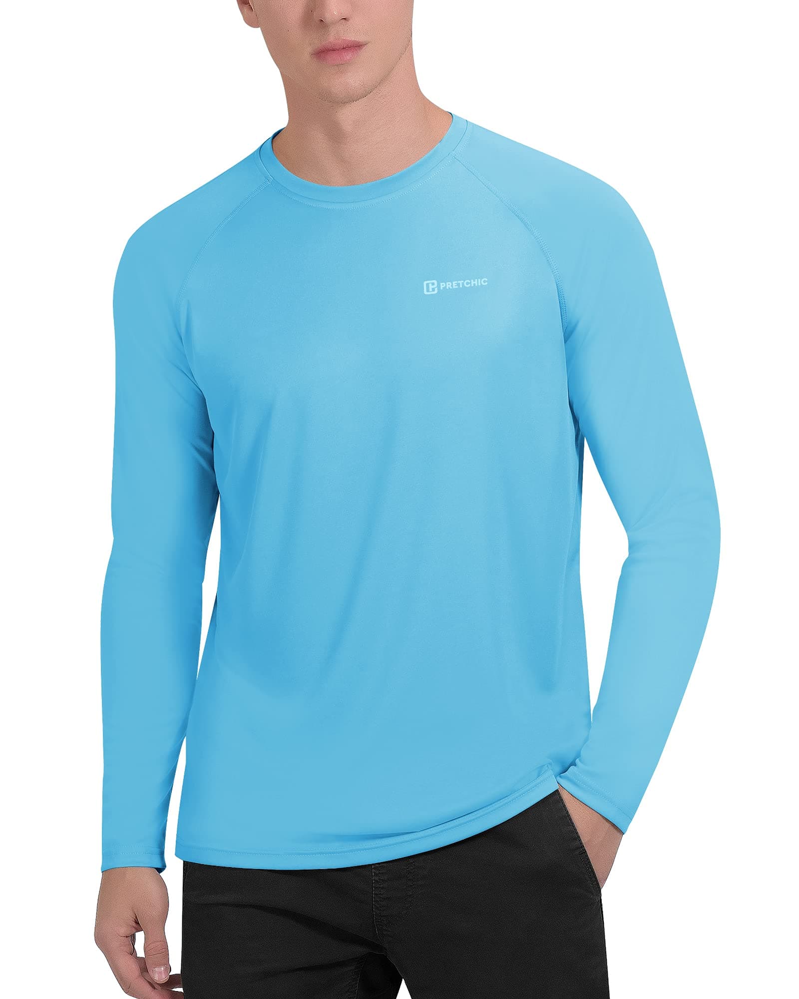 Men's UPF 50+ UV Sun Protection Performance Long Sleeve Outdoor T Shirt