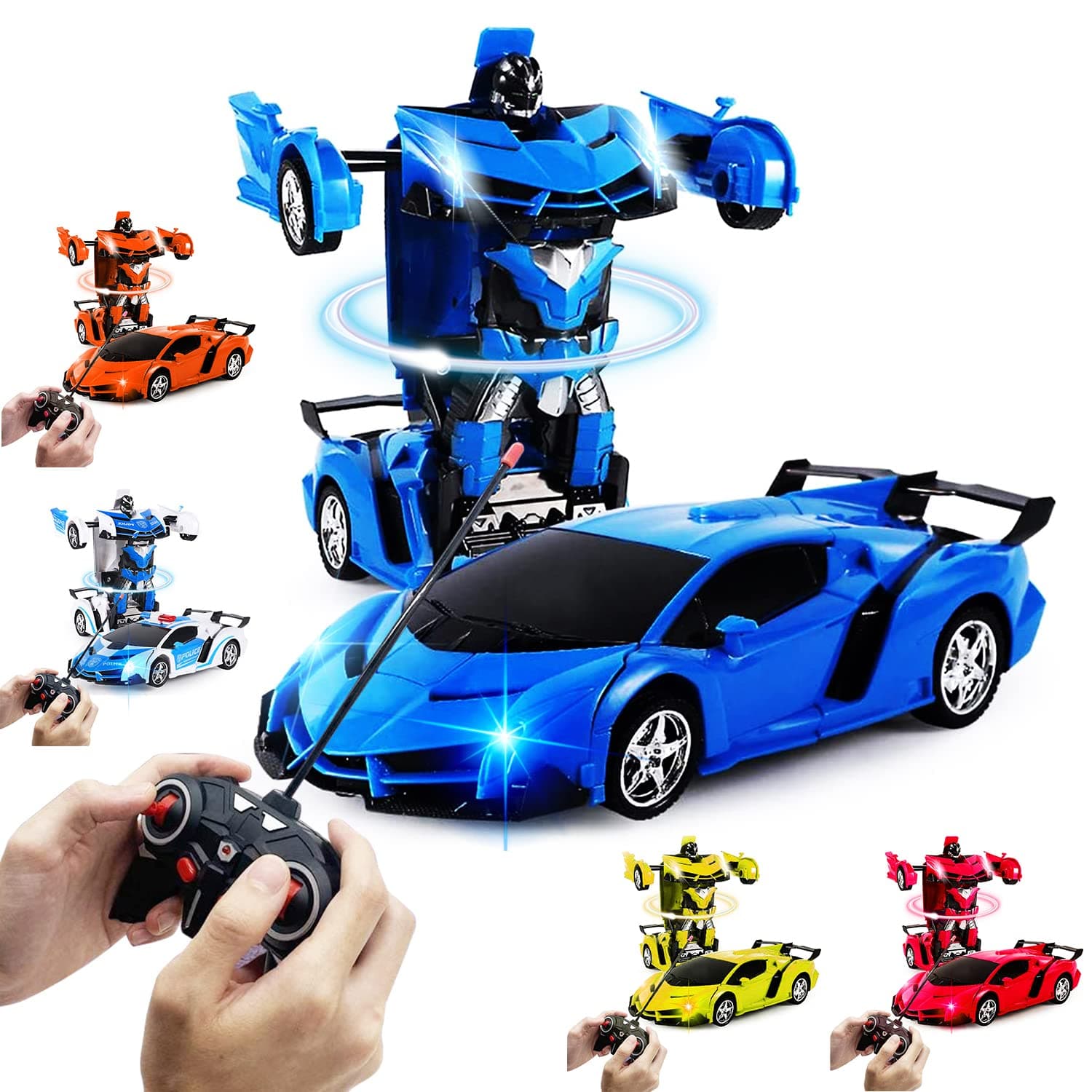 Remote Control Cars Age 3+ for Kids - Transformers Toys Inspired RC Car, 1:18 Scale, 2.4GHz High-Speed Racing Vehicle, Battery, for Boys and Girls, Indoor Outdoor Fun (Blue)