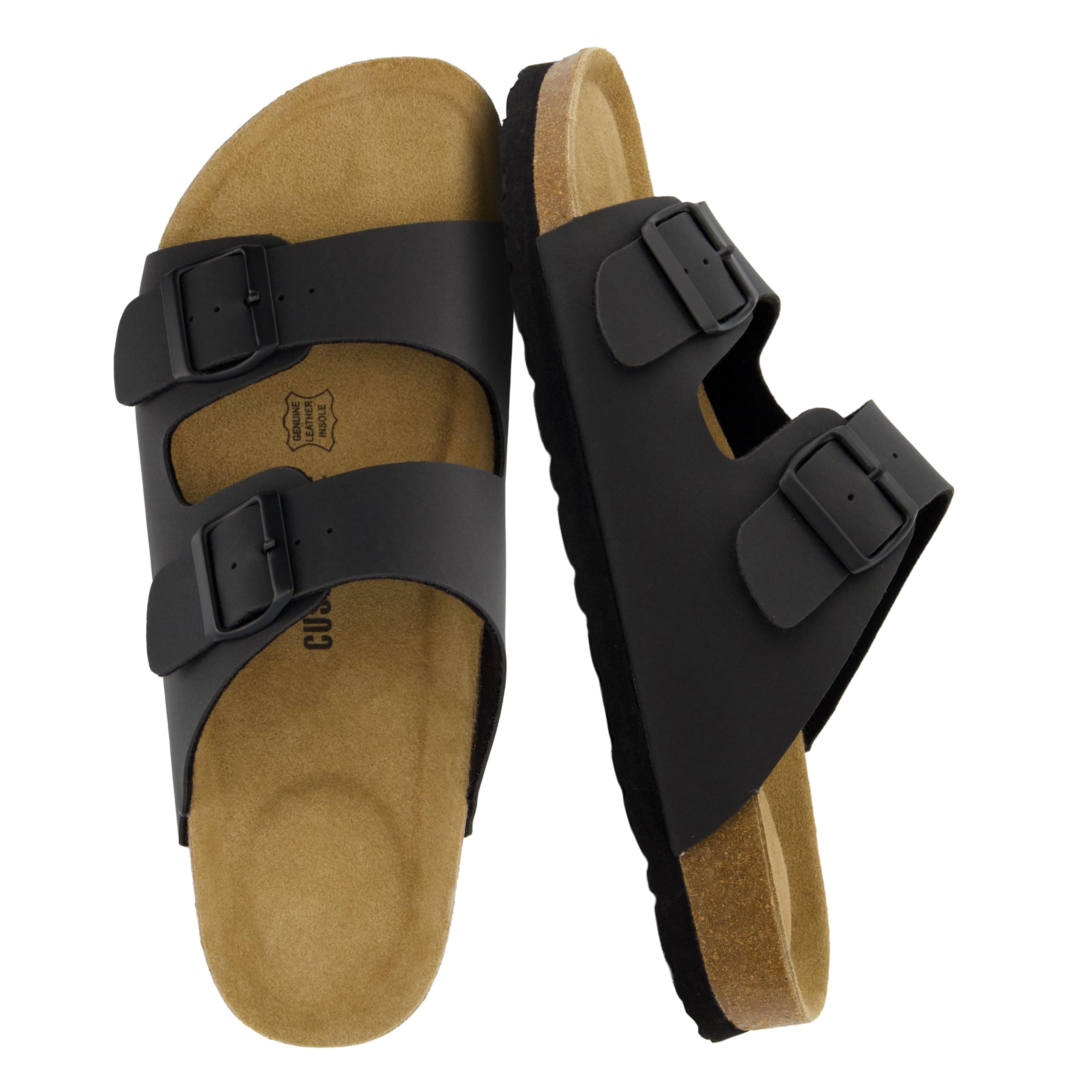 CUSHIONAIRE Men's Lane Cork Footbed Sandal with +Comfort
