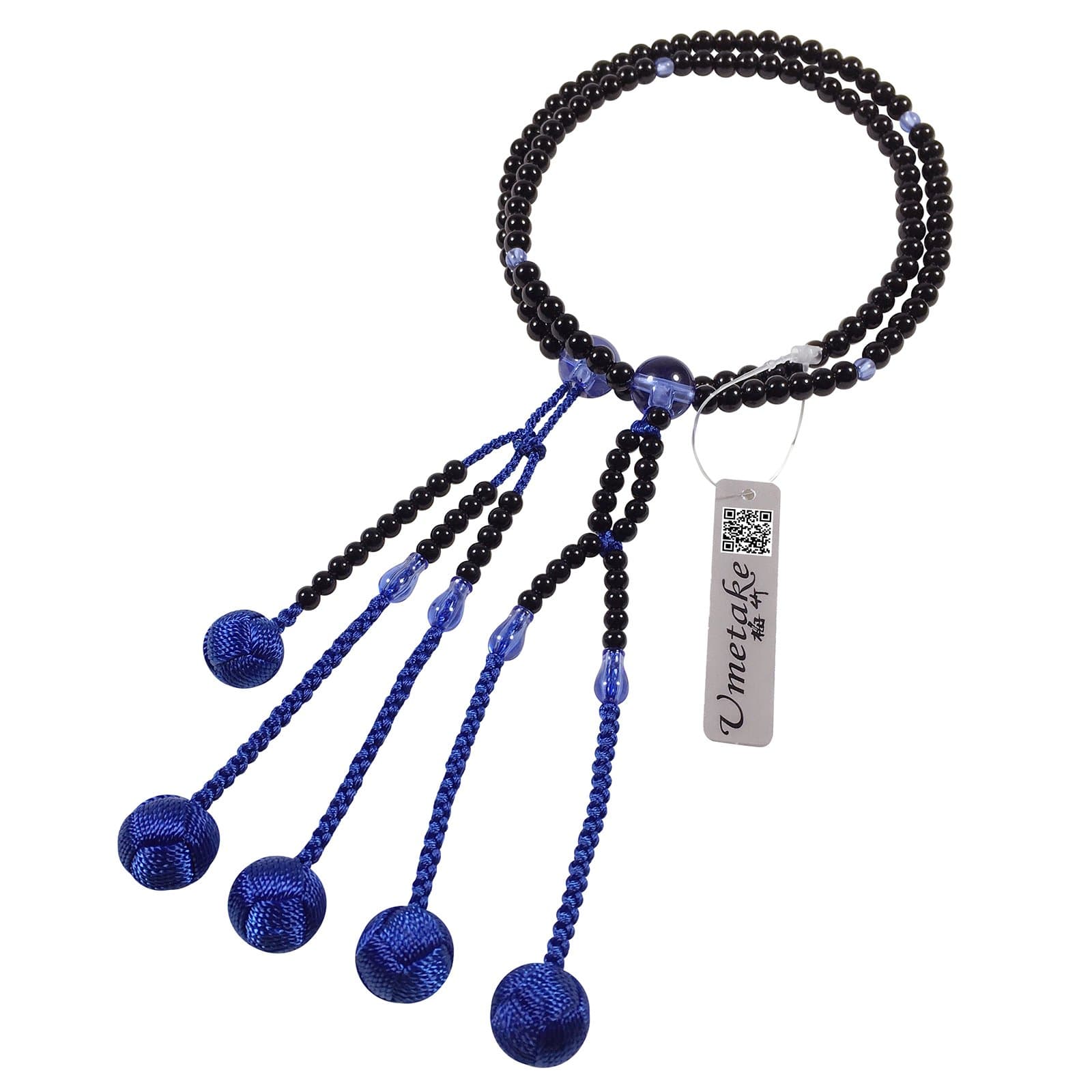 Umetake Buddhist Nichiren Prayer Beads juzu Senior Plastic Agate PC Blue craystal and Royal Blue Woven Balls ojuzu Bag Free of Charge