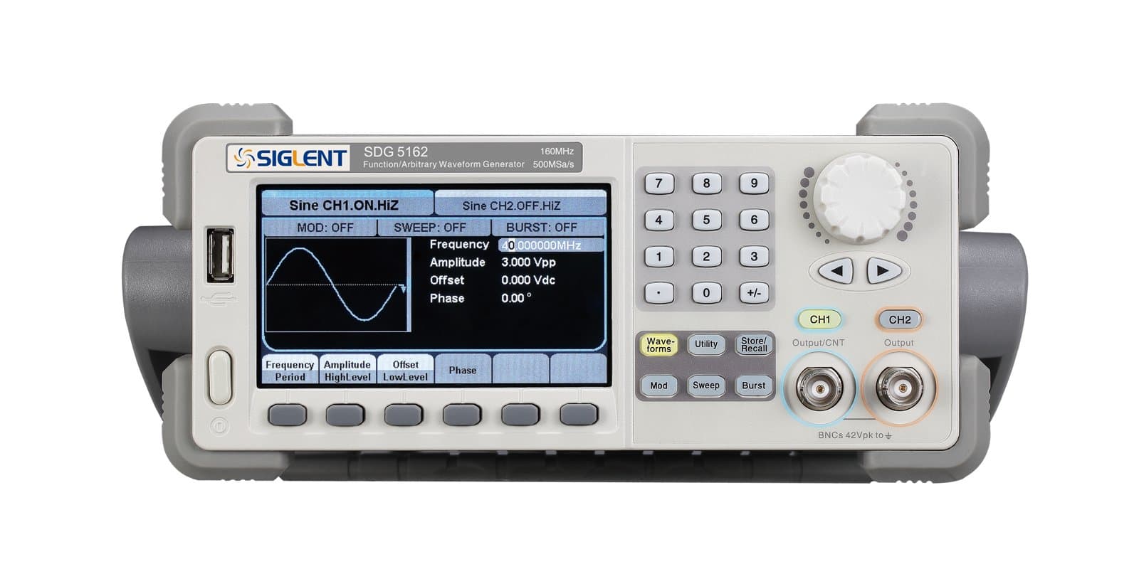 Siglent SDG5082 4.3" TFT-LCD Function/Arbitrary Waveform Generator, 116Dbc/Hz 2Ppm High Frequency, 2 Channels