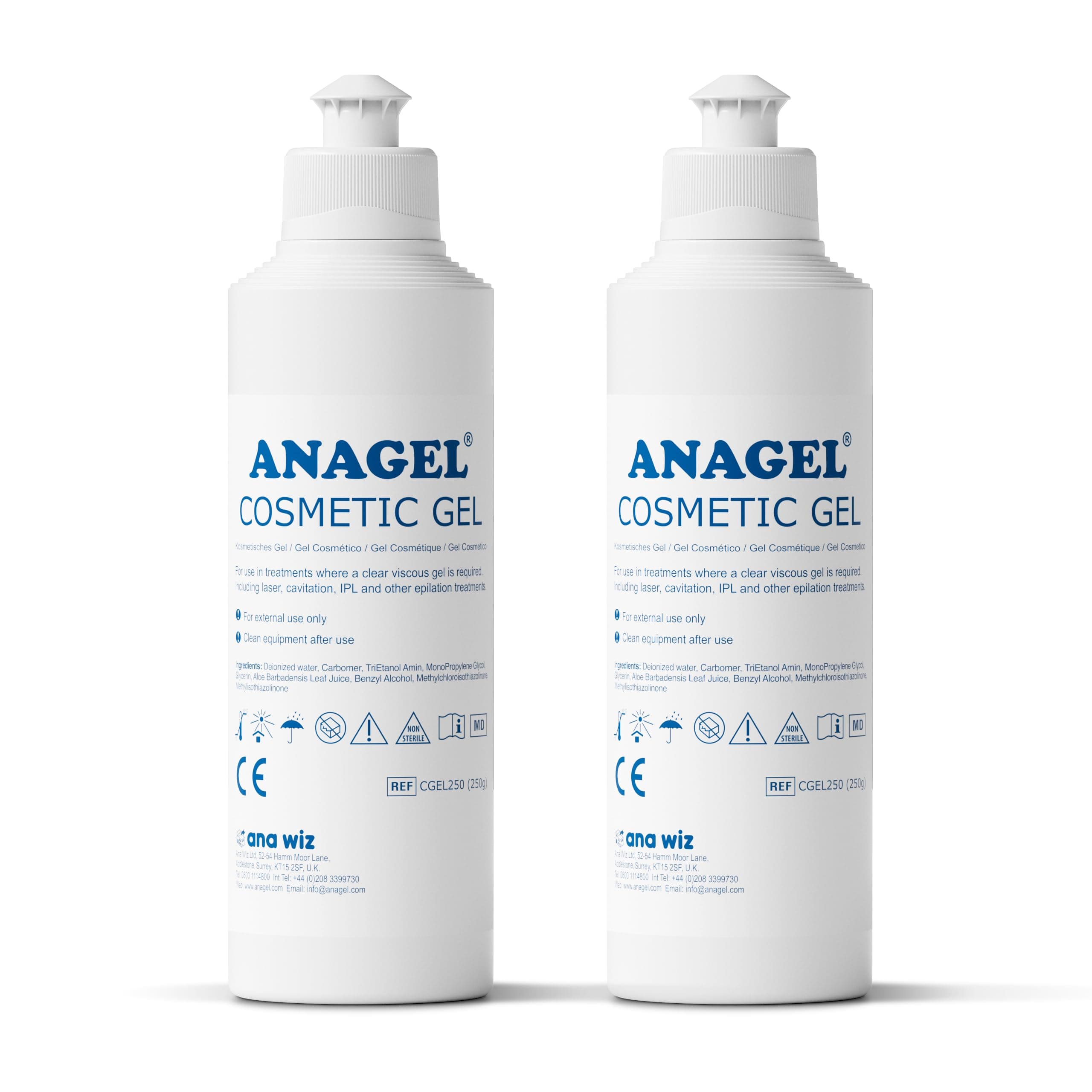 Anagel Cosmetic IPL Laser Gel, 250ml x 2
