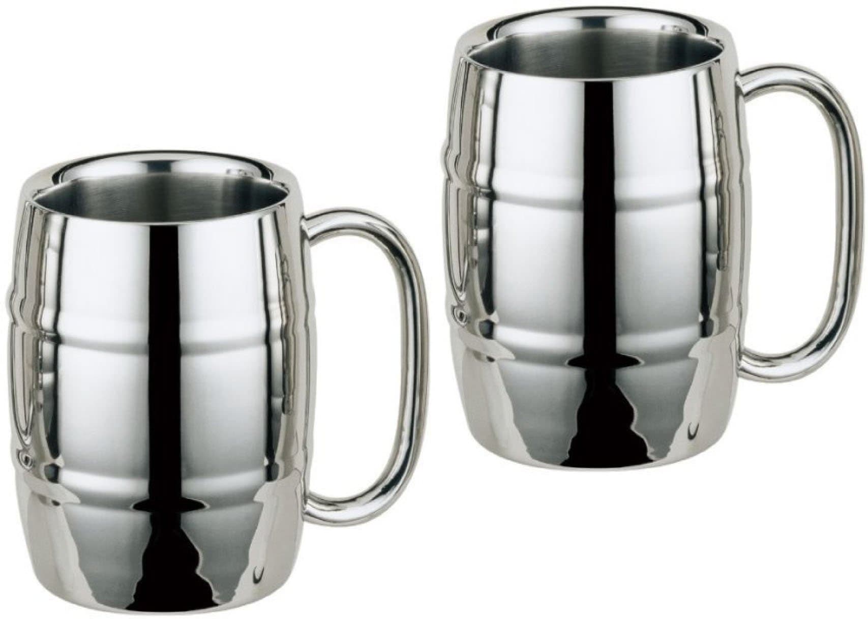 Stainless Steel Barrel Mug, 16oz (2 Count)