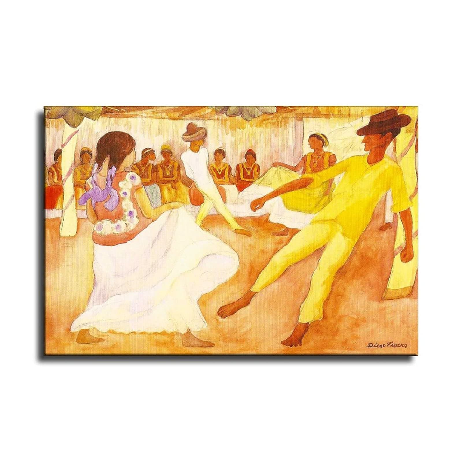 LIXI Baile En Tehuantepec Diego Rivera Poster Wall Art Aesthetic Room Decor Modern Home Canvas Painting Farmhouse Bedroom Posters & Prints 16x24inch(40x60cm)