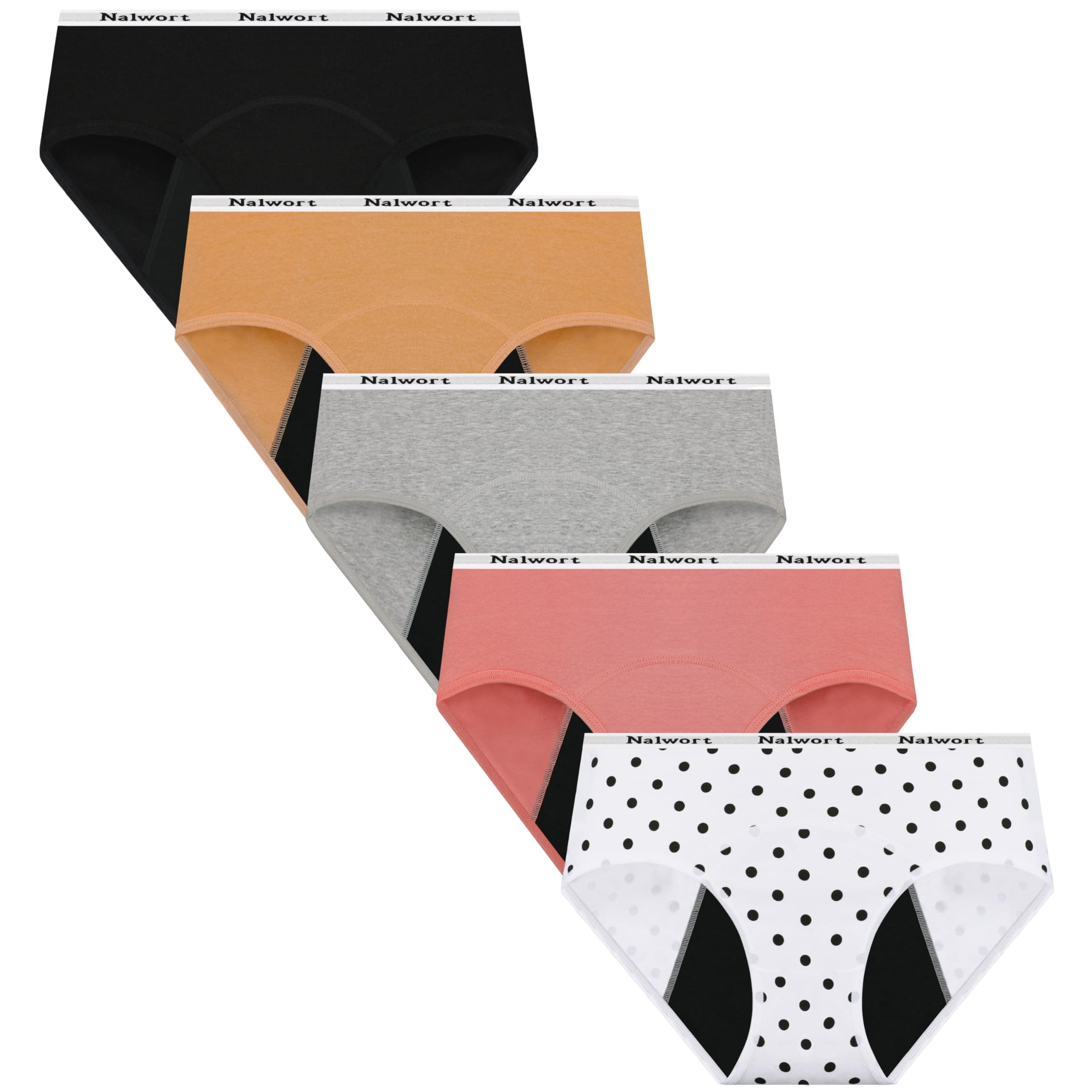 Womens Period Underwear Menstrual Period Panties Postpartum Cotton Panties 5 Pack