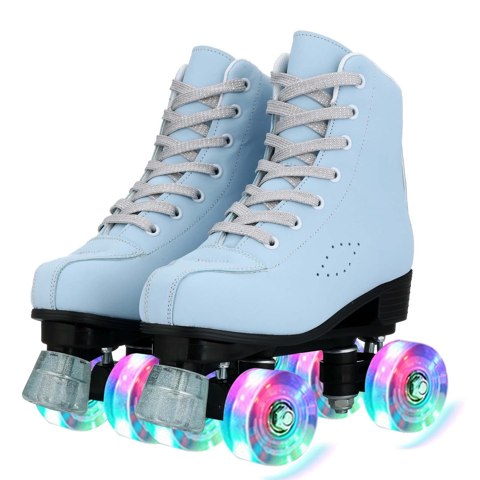 Comeon Roller Skates for Women PU Leather Roller Skates High-Top Leather for Beginners Teens for Woman,Girls and Boys,Adult