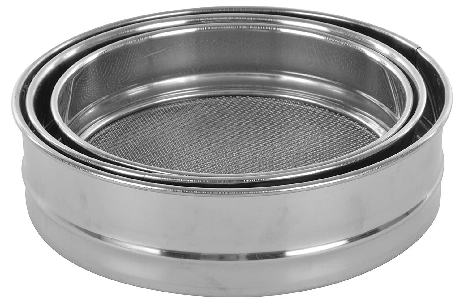 Dinette Stainless Steel Aata Chalni Strainer, Set of 3, Silver 1 Year Warranty