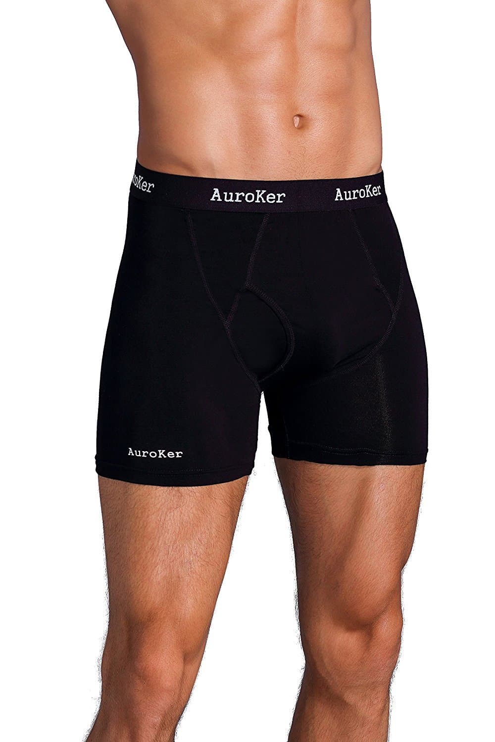 Men's Boxer Briefs Breathable Bamboo Fiber Trunks Underwears Men(Black,XL)
