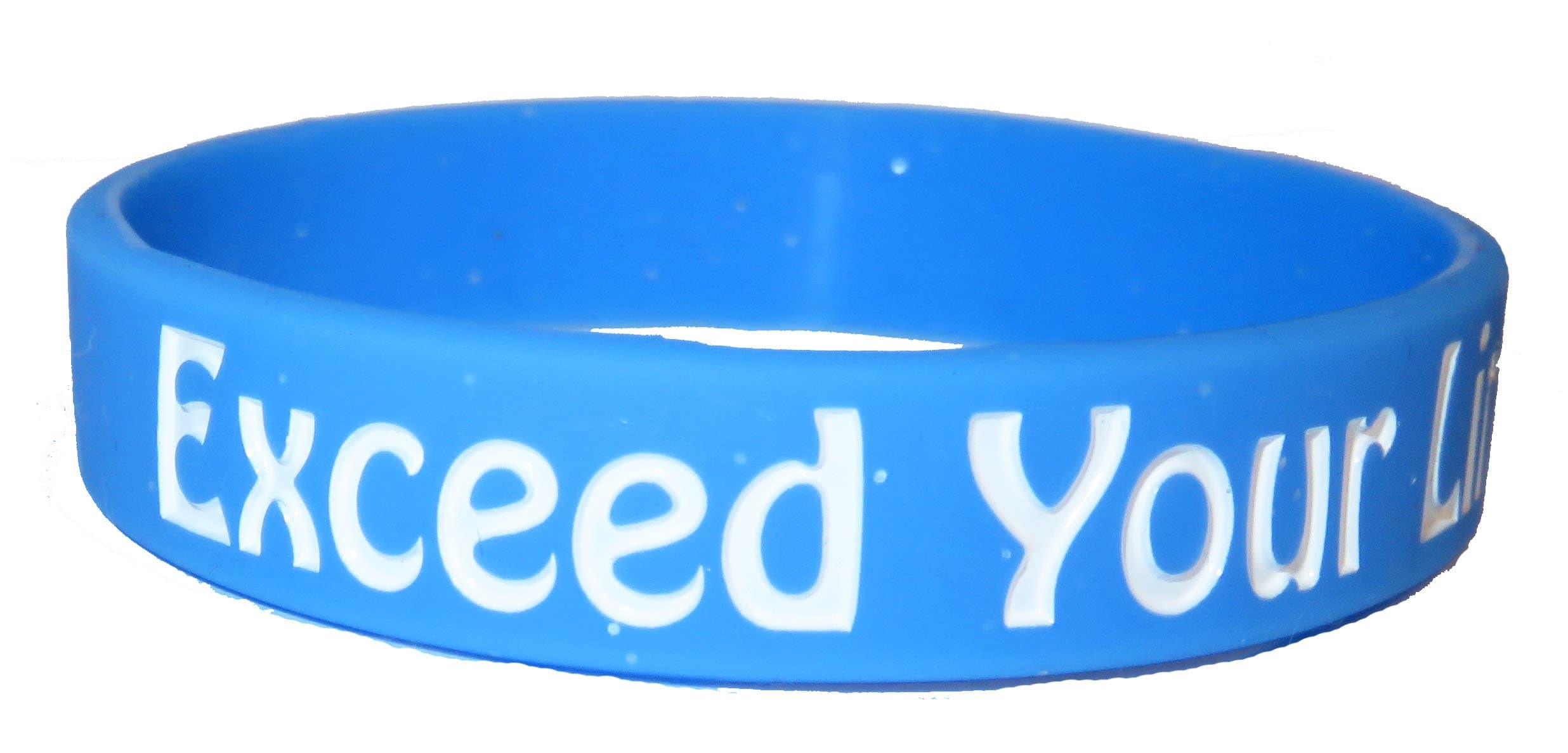 MOTIVATIONAL/LAW OF ATTRACTION BLUE SILICONE WRISTBAND