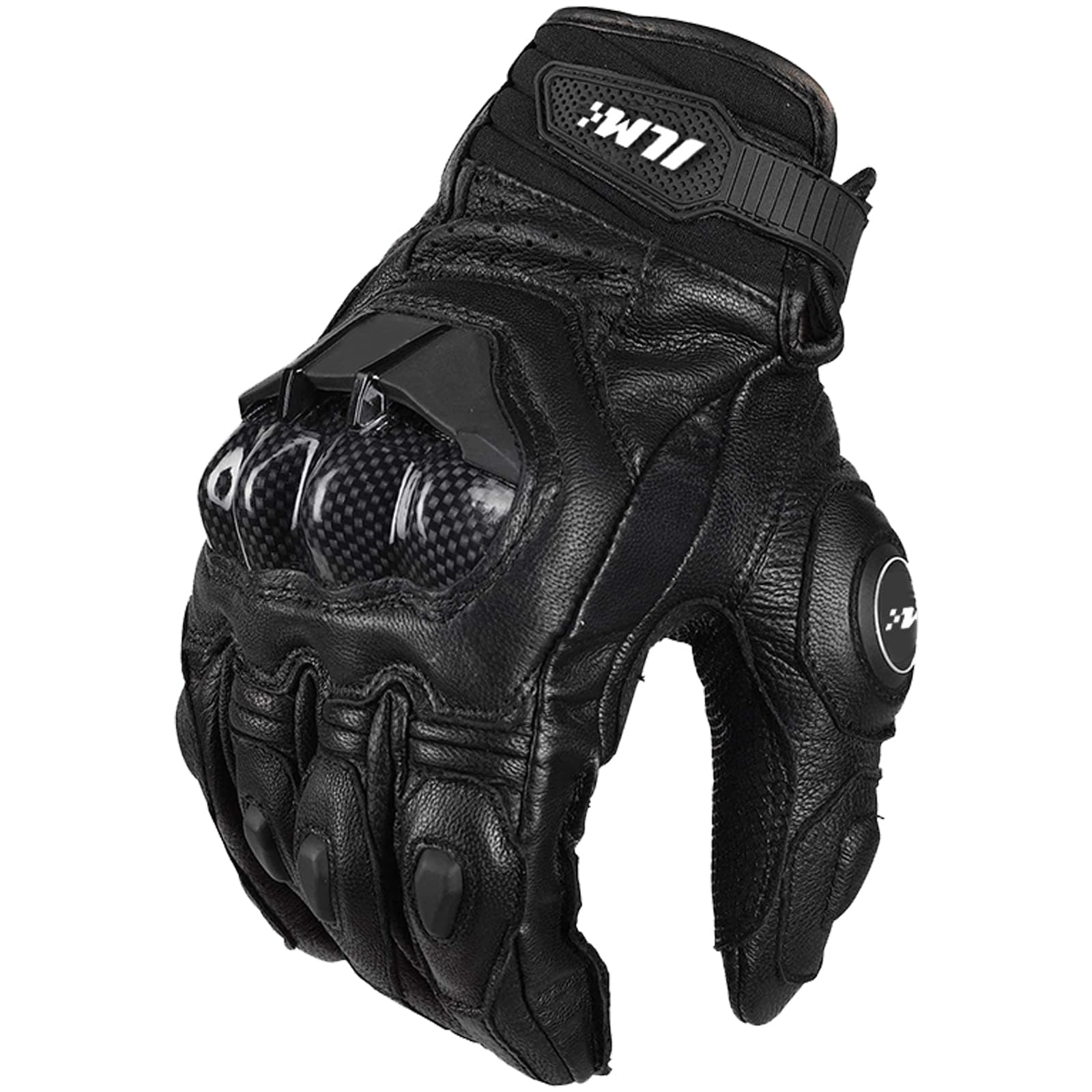 ILM Air Flow Leather Motorcycle Gloves Touchscreen for Men and Women Model-GRC01 (M, Black)