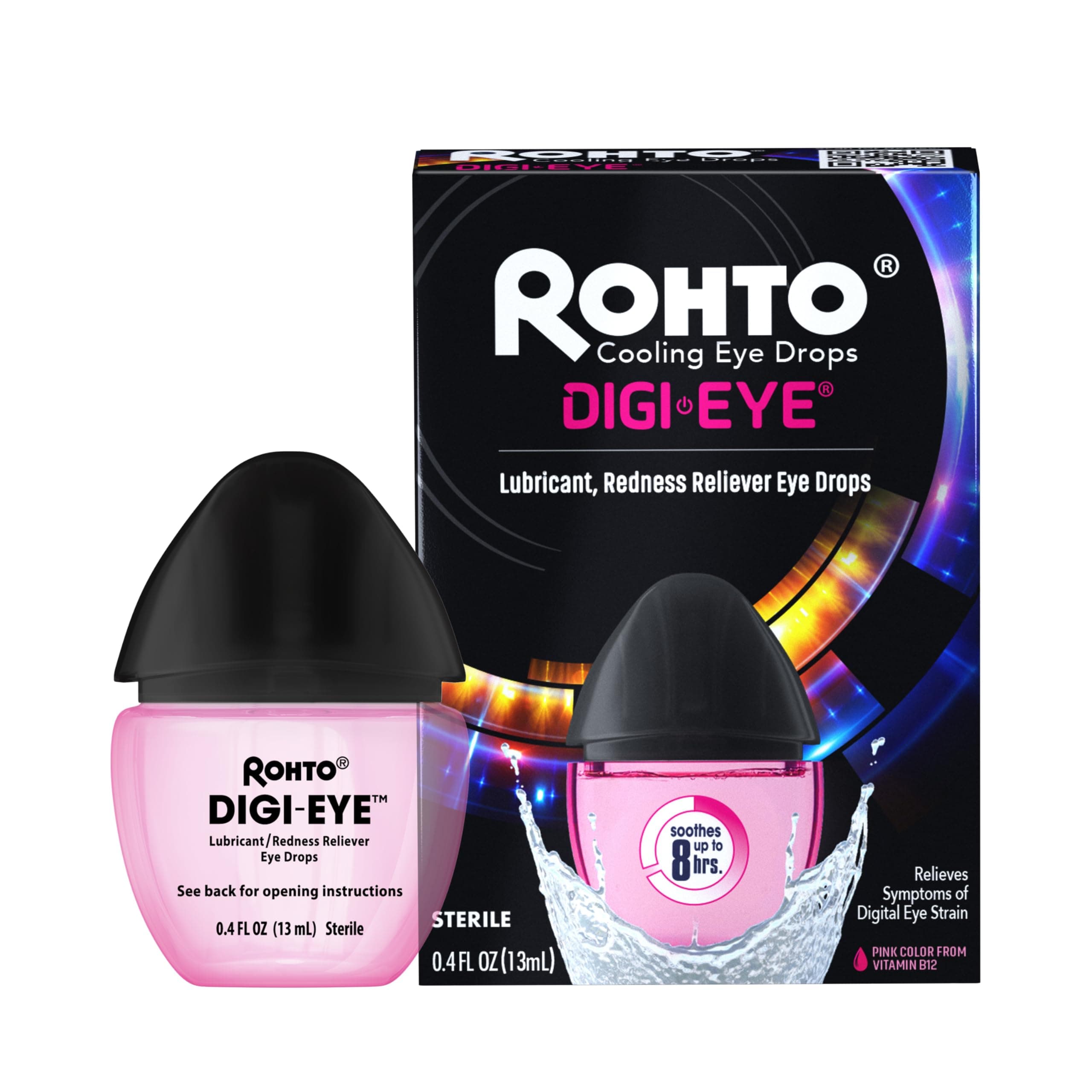 Digi-Eye Drops for Digital Eye Strain Relief, Long-Lasting Cooling and Soothing Formula for Red Tired Eyes, 0.4 fl oz, 2 Count