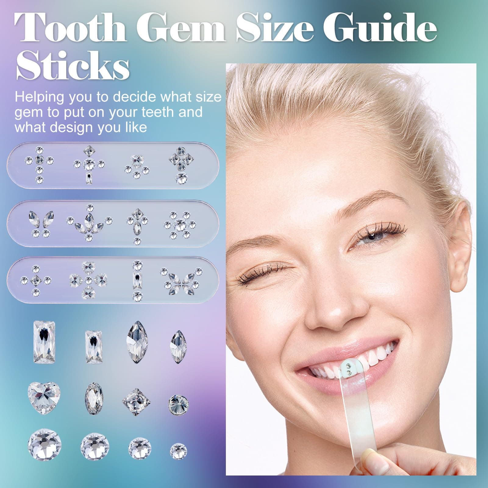 novani Tooth Gem Kit, 260 Pieces Tooth Gem DIY Teeth Gem Kit Professional for Tooth