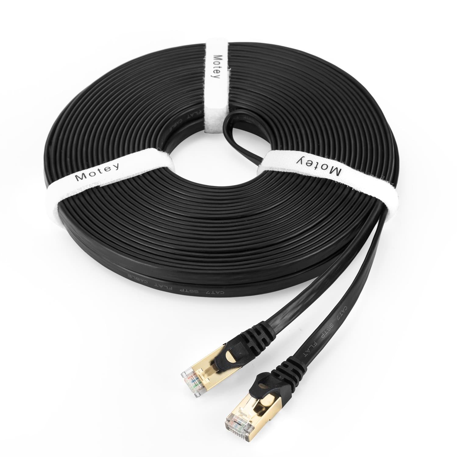 100 Feet Cat 7 Cable Ethernet Cable Flat, 100ft Shielded (SSTP) Network Cable Cat 7 Flat Ethernet Patch Cable,600MHz Internet Computer Cable,Snagless Rj45 Connectors
