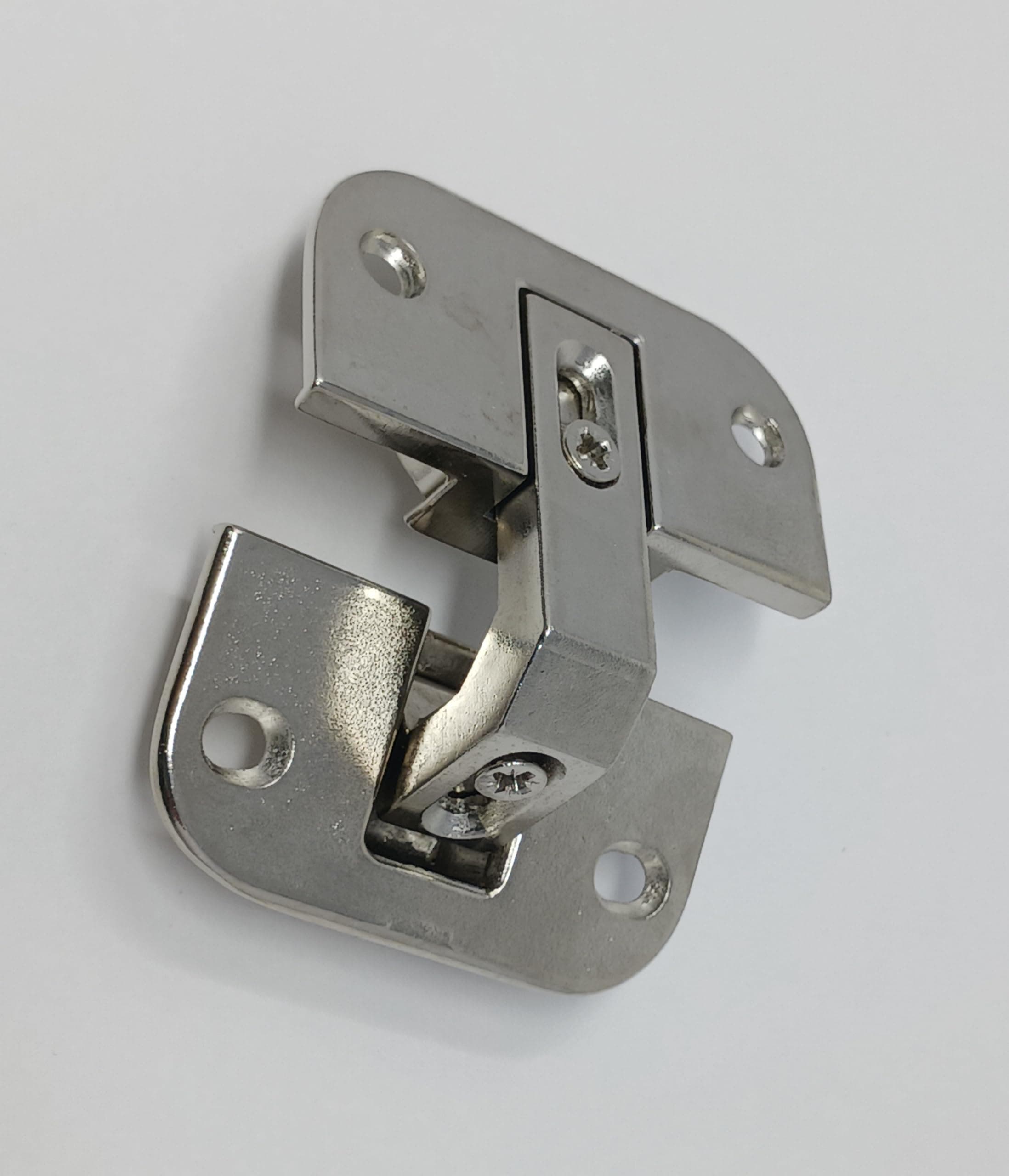 Heavy Duty Adjustable Concealed Pie-Cut Corner Cabinet Door Hinge, Full Inset, Nickel-Plated, 78° Opening Angle