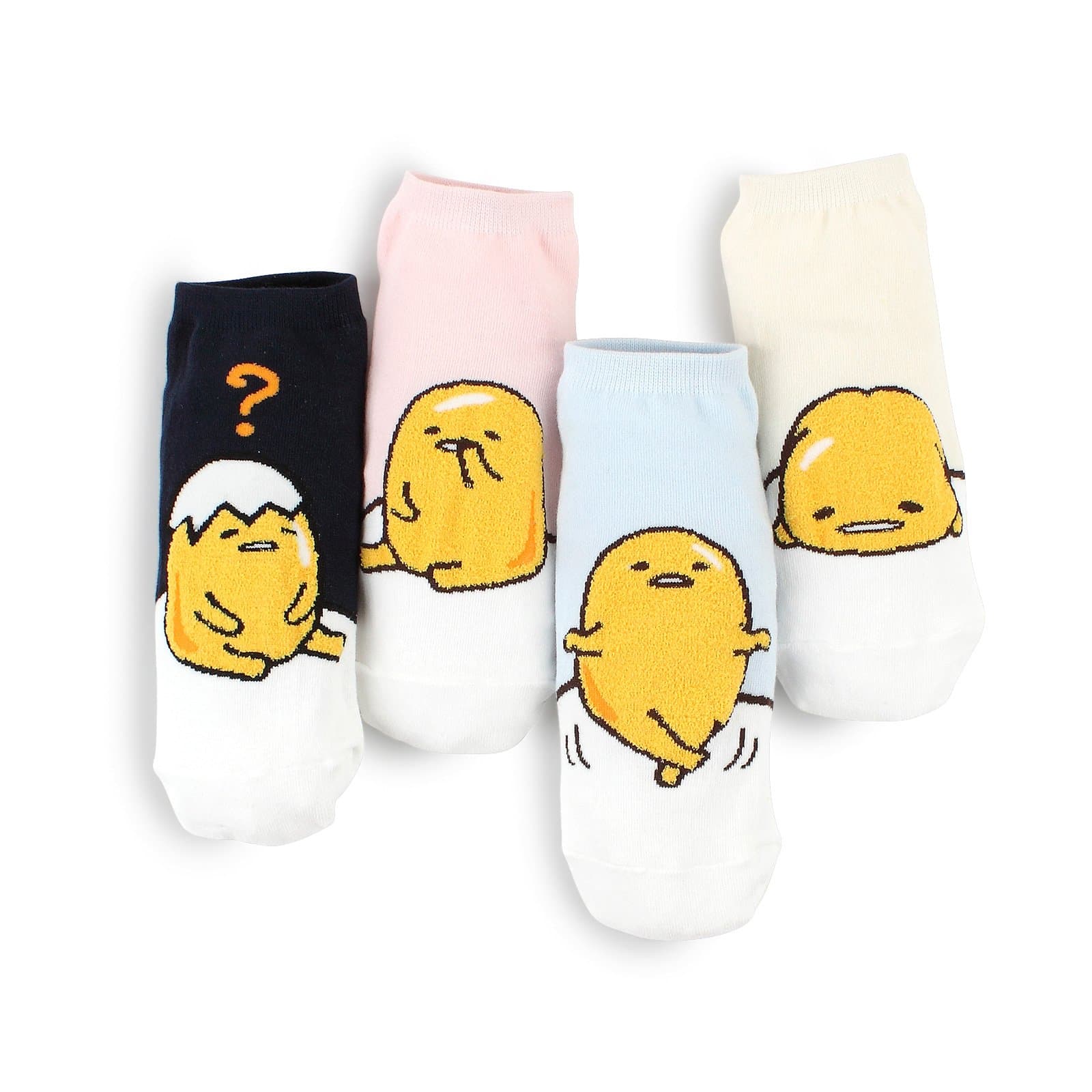 Gudetama Licensed Socks Collection With Intype Pouch(LowCut(4pairs) VG) Assorted, One Size