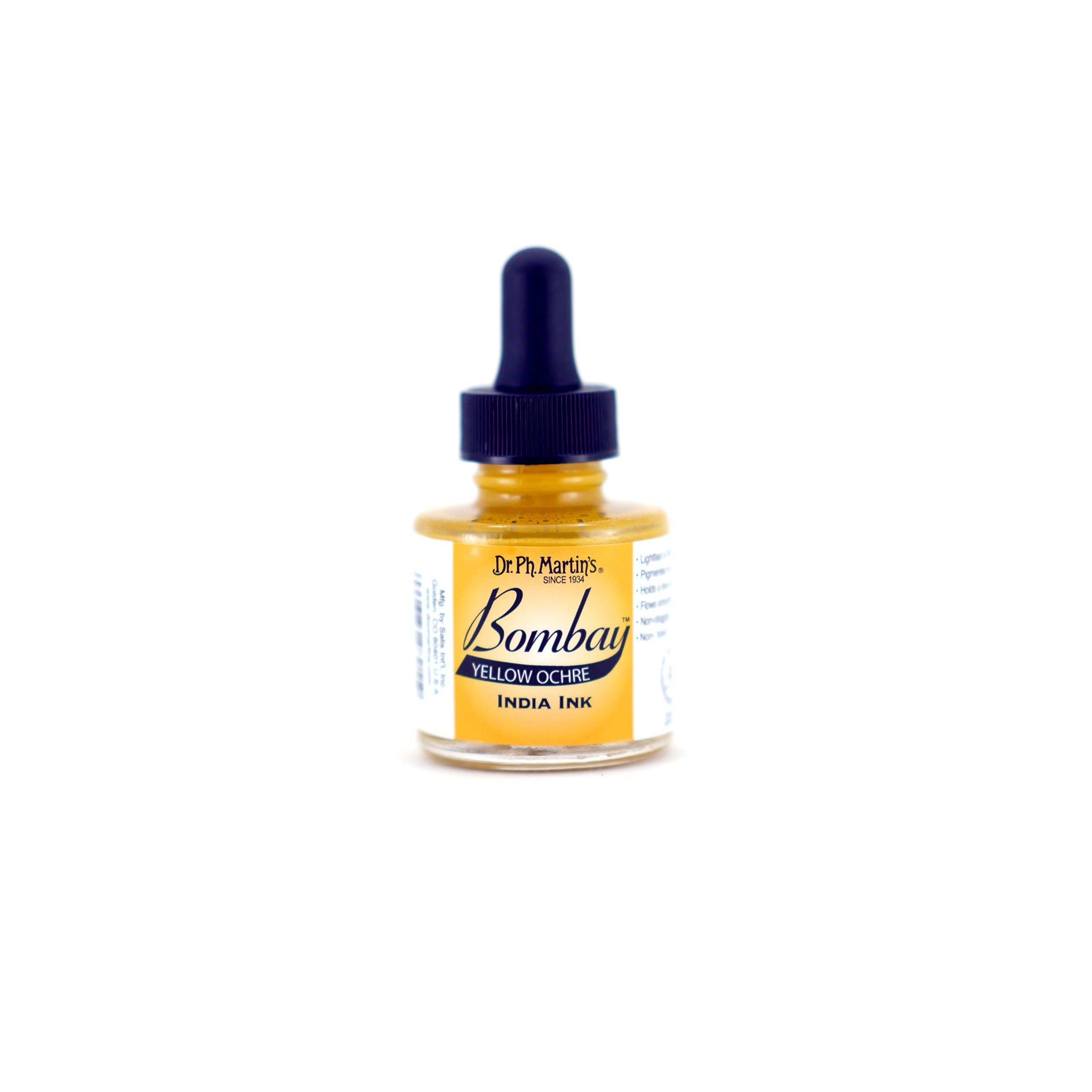 Bombay India Ink (21BY) Ink Bottle, 1.0 oz, Yellow Ochre, 1 Bottle