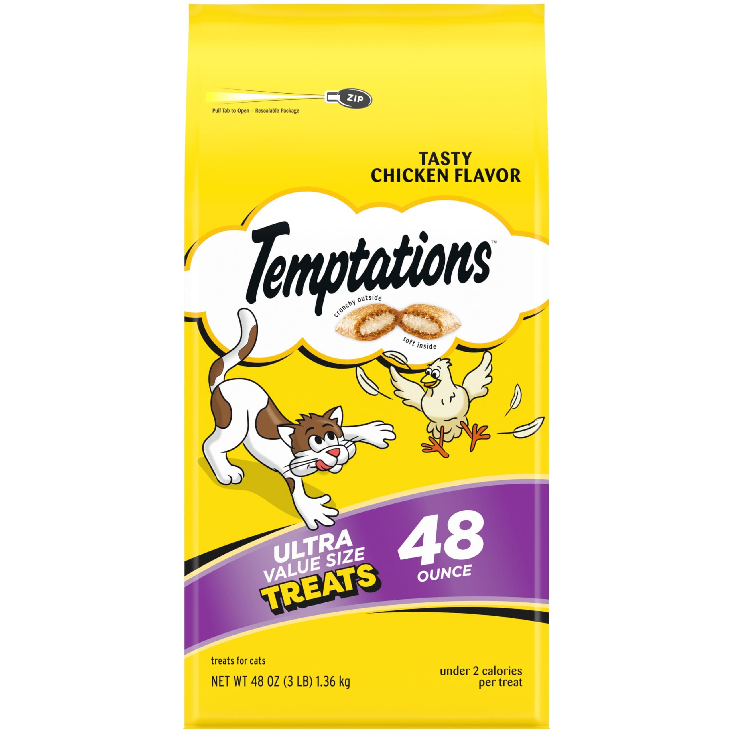 Cat Treats Classic Crunchy and Soft Cat Treats, Tasty Chicken Flavor, 48 oz. Bag