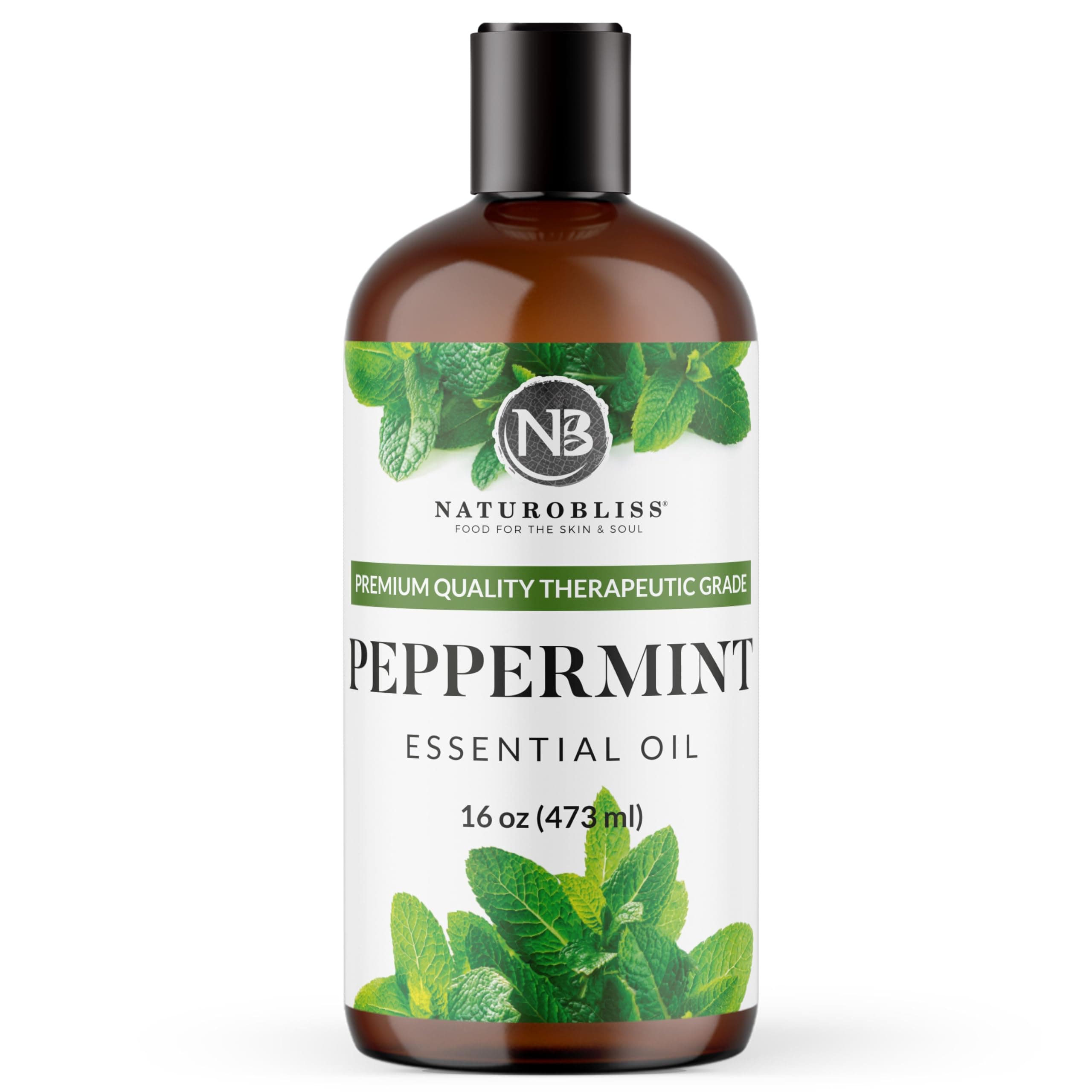 Peppermint Essential Oil, 100% Pure and Natural Therapeutic Grade, Premium Quality Peppermint Oil, 16 fl. Oz - Perfect for Aromatherapy and Relaxation