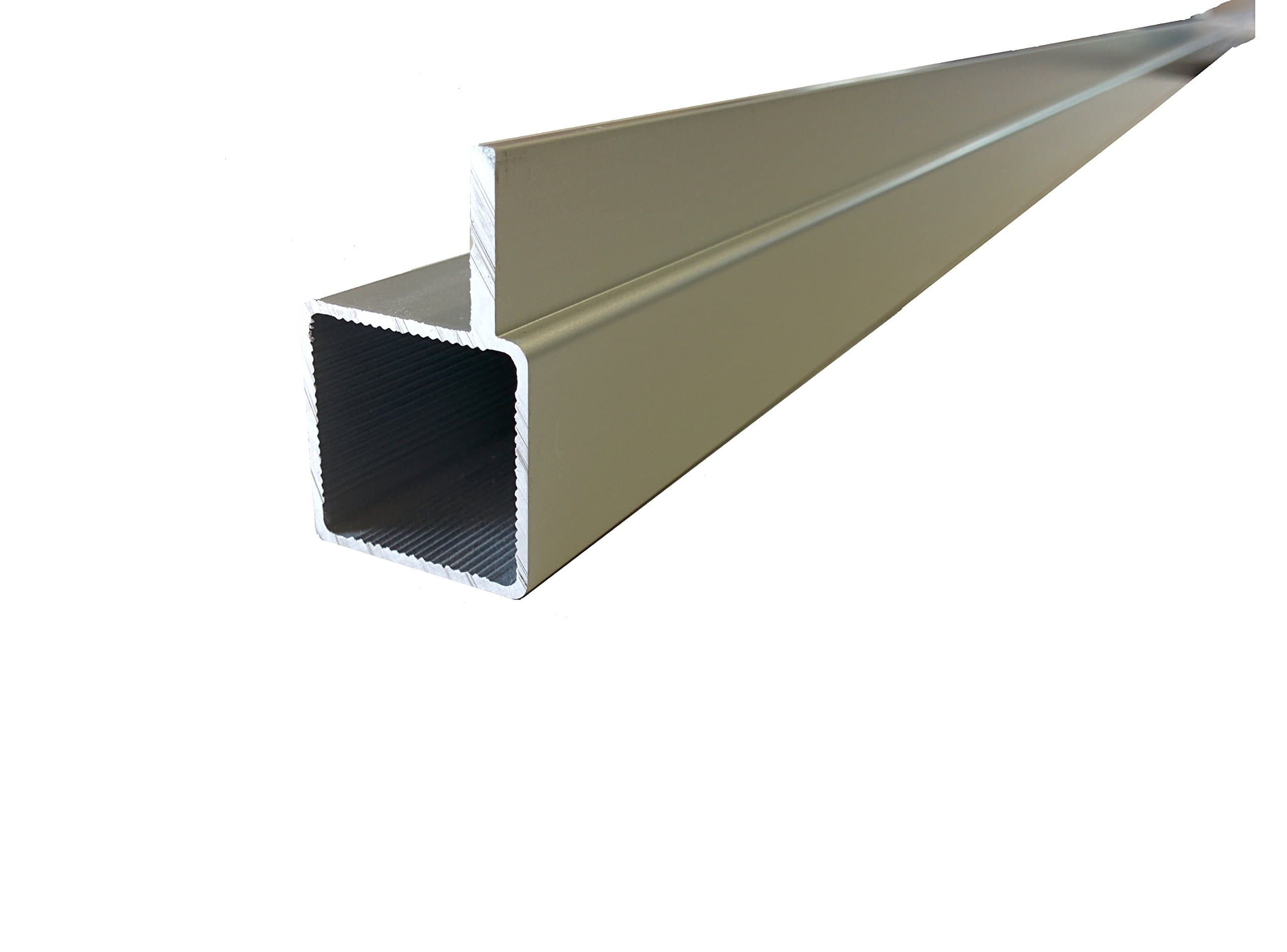 EZTube100-110 Aluminum Extrusion Liner Guide Frame tubing. Square Rail extrusions. 94 x 1 x 1 inches