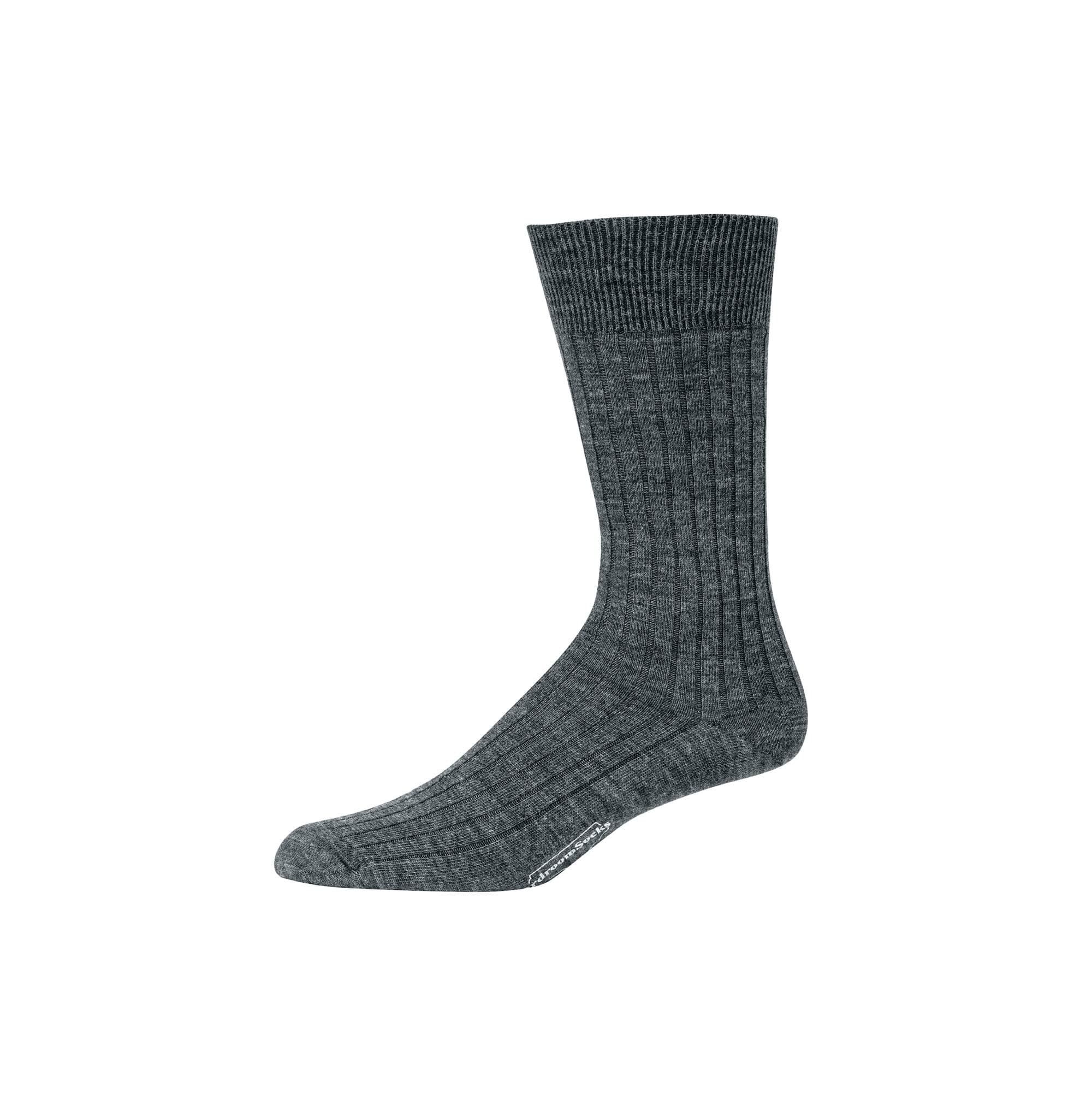 Solid Merino Wool Mid-Calf Dress Socks