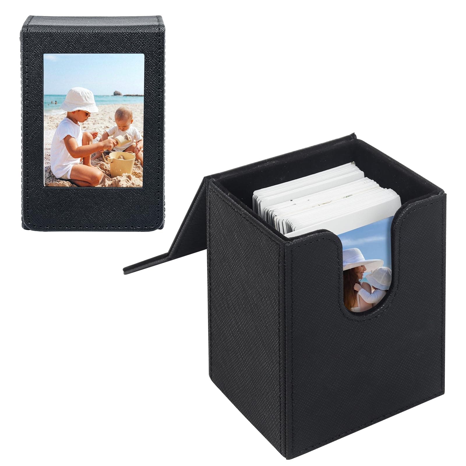 WOGOZAN Mini Picture Holder Case for Fujifilm Instax Mini 12/11/99/90/EVO Camera 2.15x3.4 inches Film Accessories Photo Pouch Protection Case Can hold 50+ films (Black)