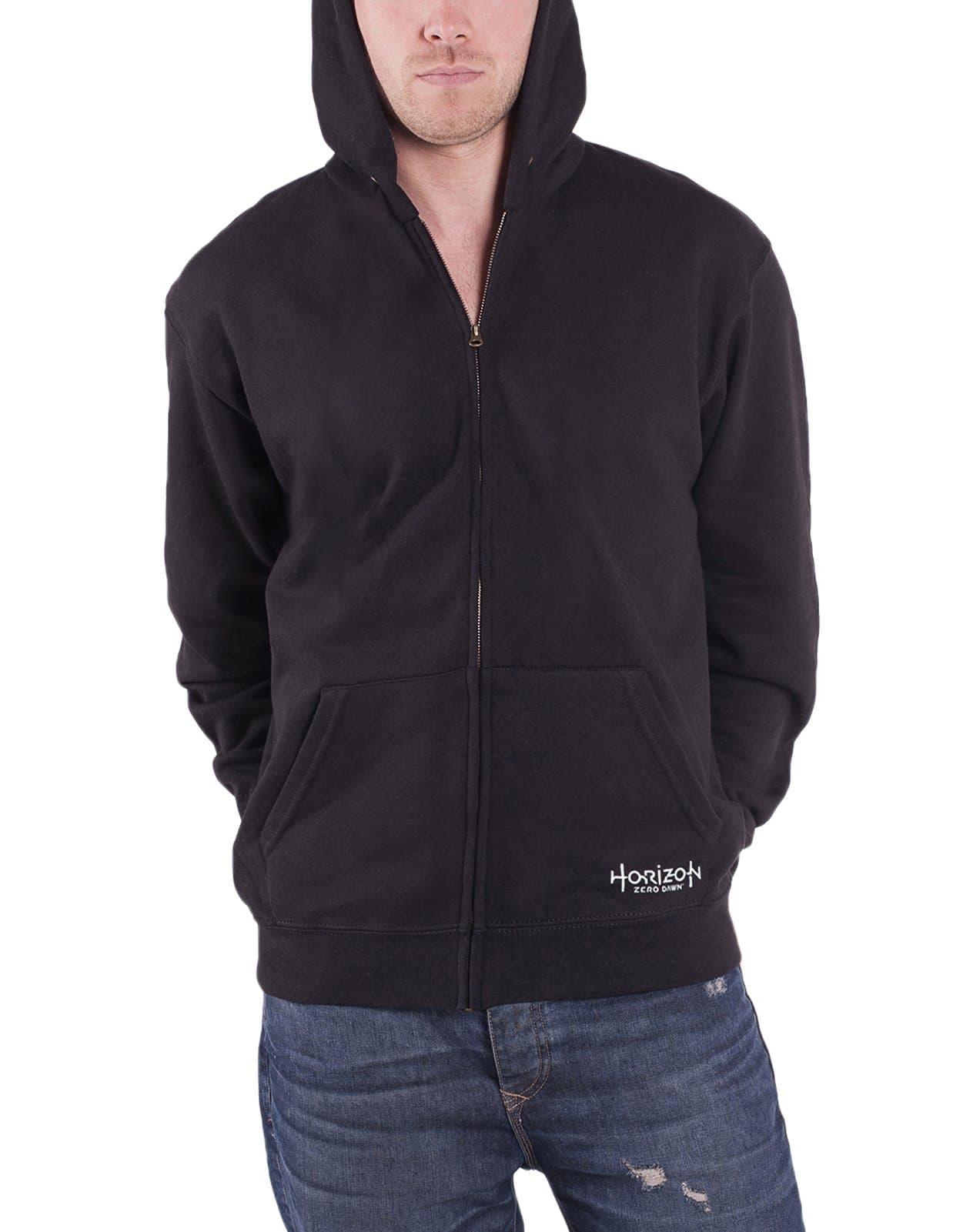 Horizon Zero Dawn Hoodie Game Logo Scatterd Official Mens Black Zipped