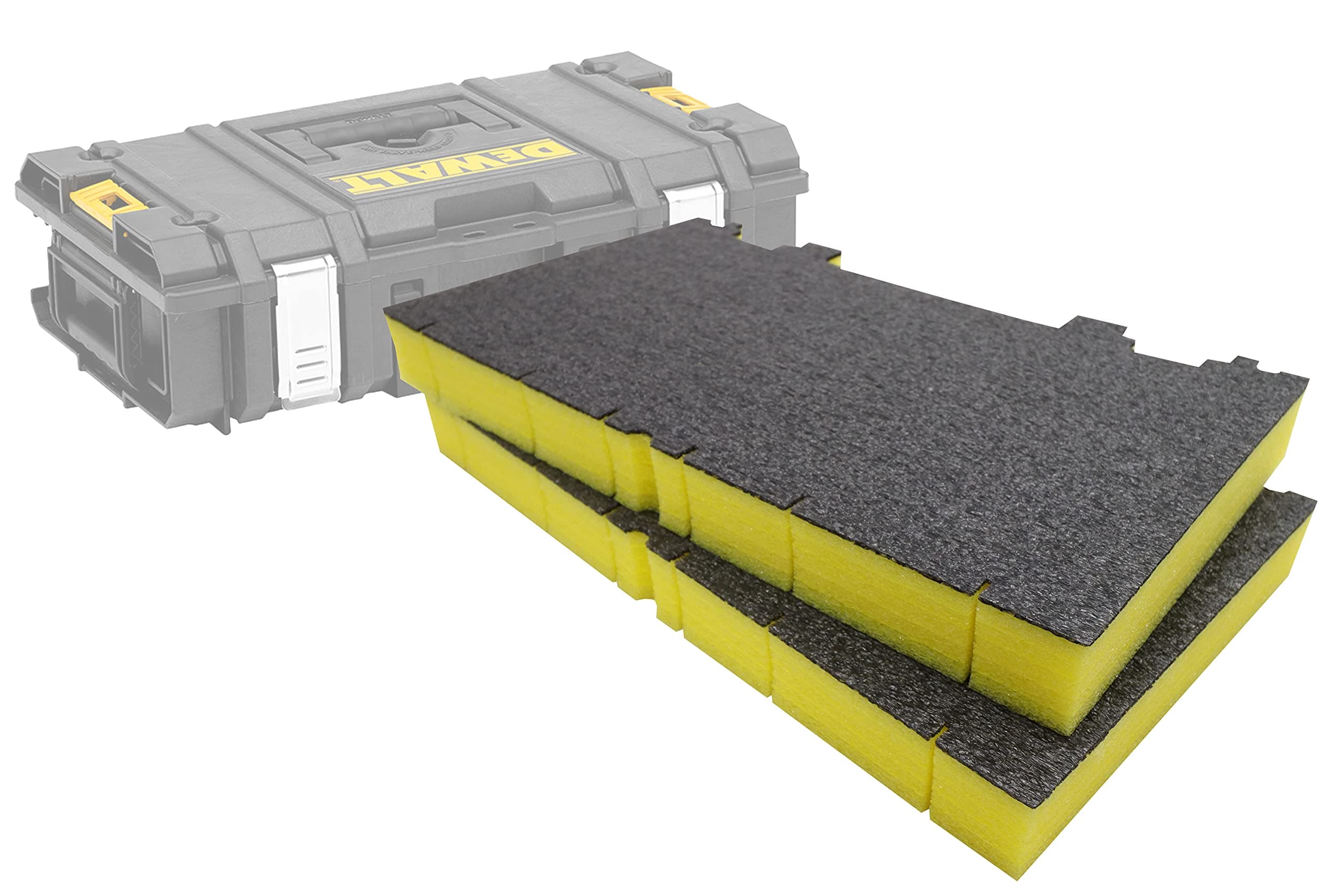 Shadow Foam Inserts – Toughsystem DS150 Insert [Yellow 50mm Twin Pack] Customisable Foam for DeWalt Toughsystem Toolboxes | Ideal for Lean, 5S, Kaizen & Custom Organisers