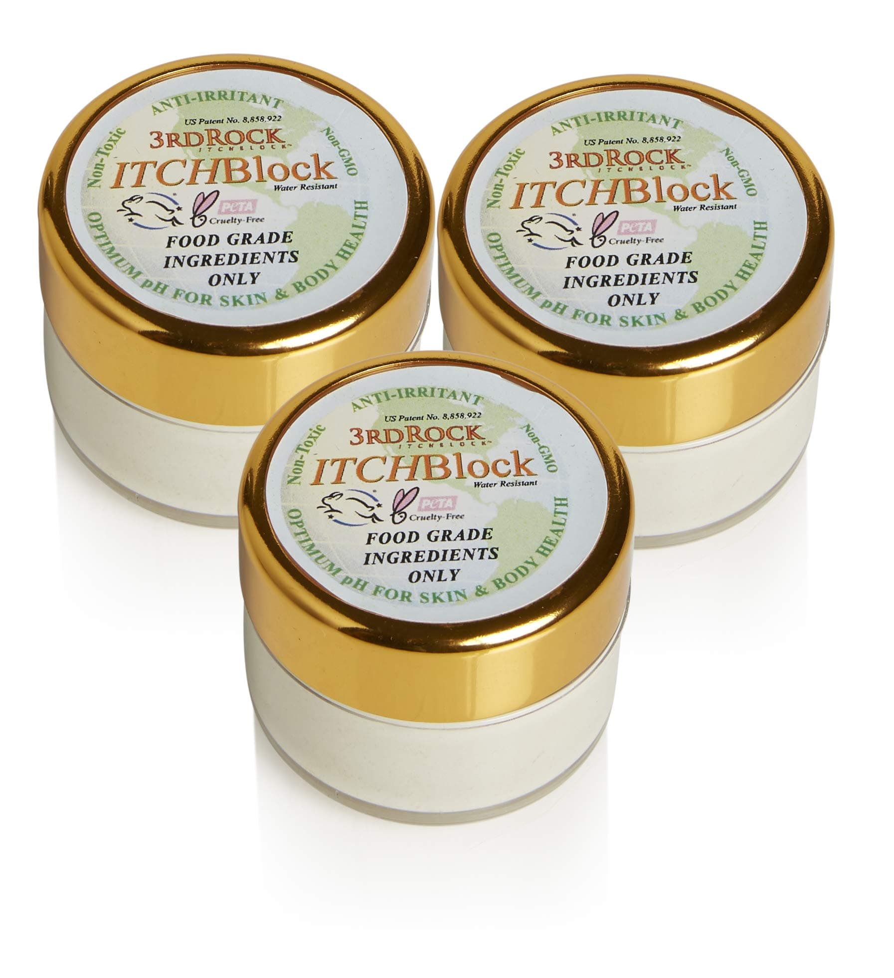 3rd Rock ITCHBlock™ / All Natural Itch Relief Cream / 1 OZ (3 Pack) / Bug Bite Relief, Poison Ivy, Poison Oak, Jellyfish, Skin Irritations/Toxin Free & Chemical Free