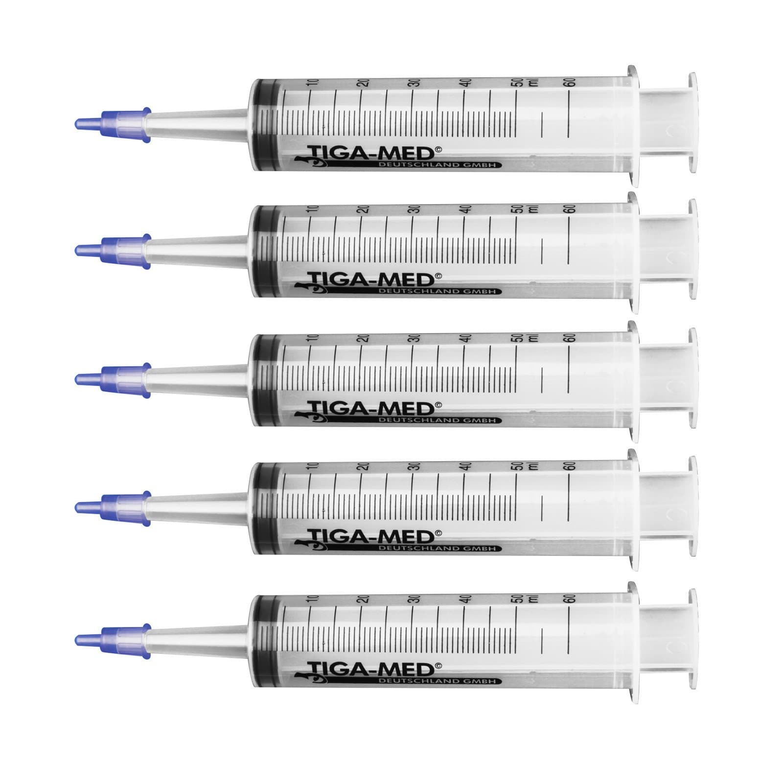 Tiga-Med Original Quality Disposable Catheter Tip Syringes 50/60 ml Pack of 50