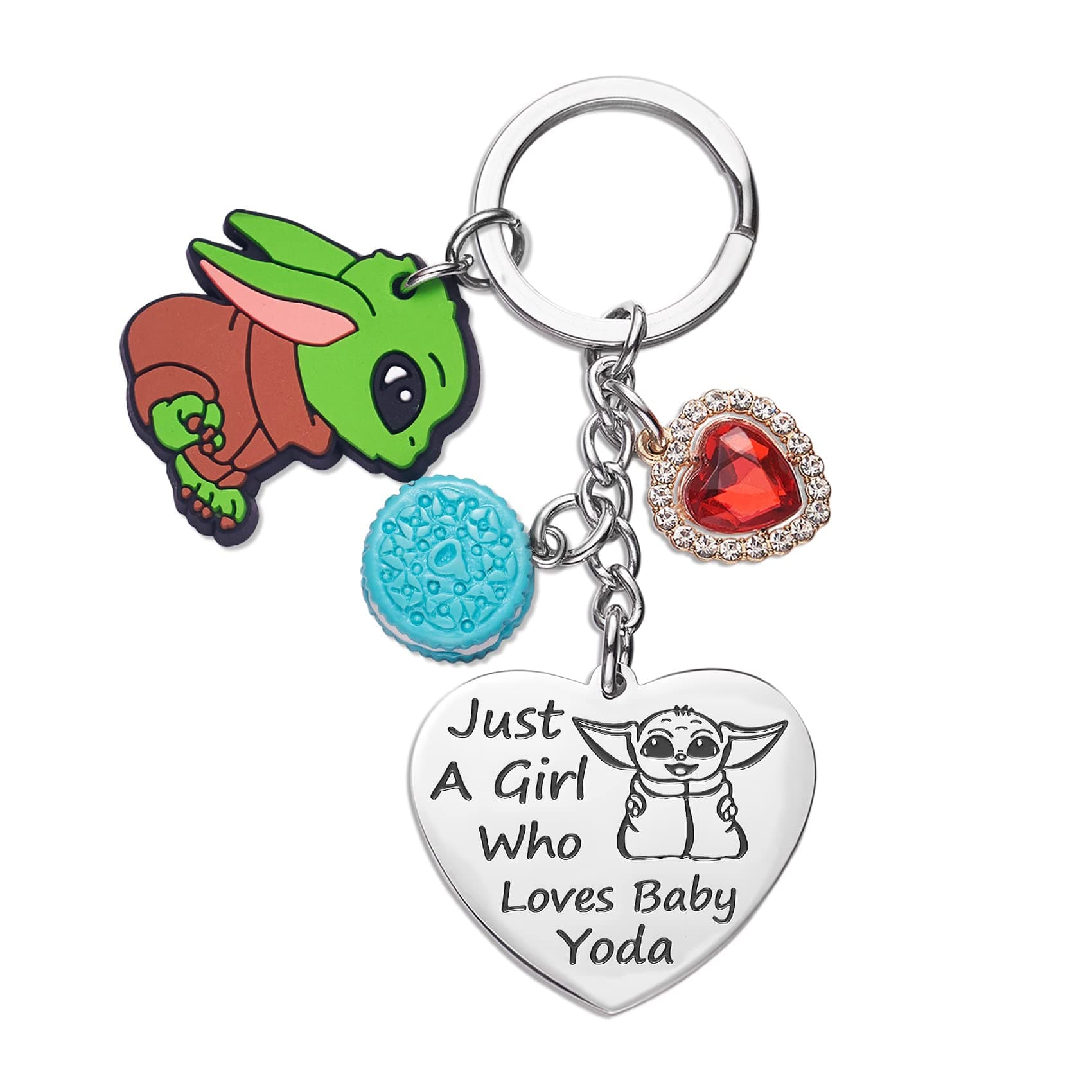 Melix HomeBaby Yoda Gifts Cute Mandalorian Keychain Gift For Daughter Teen Girls Yoda Stuff Heart Keychains Birthday Present