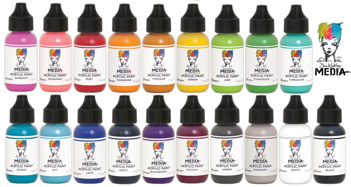 Dina Wakley SPECIAL BUNDLE Ranger--Heavy Body Acrylic Paints-(1 oz) 19 COLORS