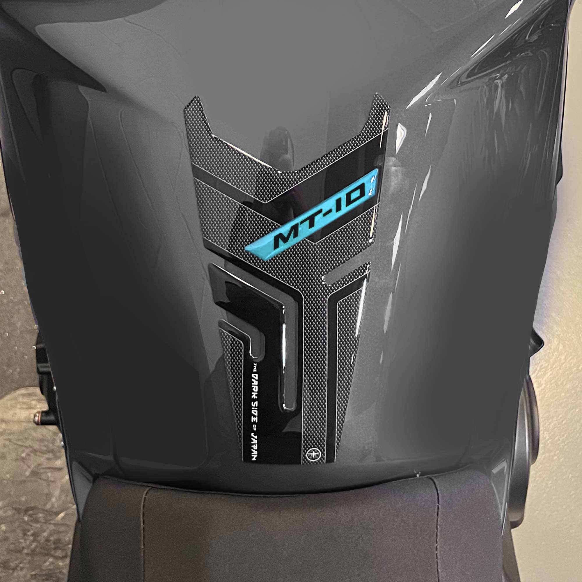 labelbike - 3D Sticker Motorcycle Tank Pad Protection and Decoration in Resin Compatible with Yamaha MT-10 2022-2023 - Color Cyan