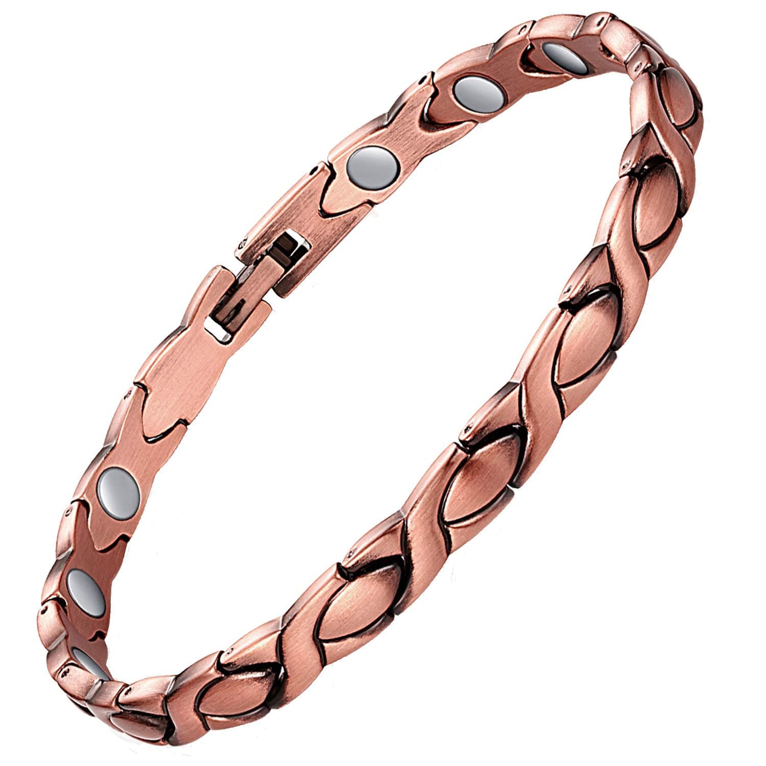 Copper Bracelets for Women, 99.99% Pure Copper Magnetic Bracelets with Effective Neodymium Magnets, Adjustable Jewelry Gift with Sizing Tool