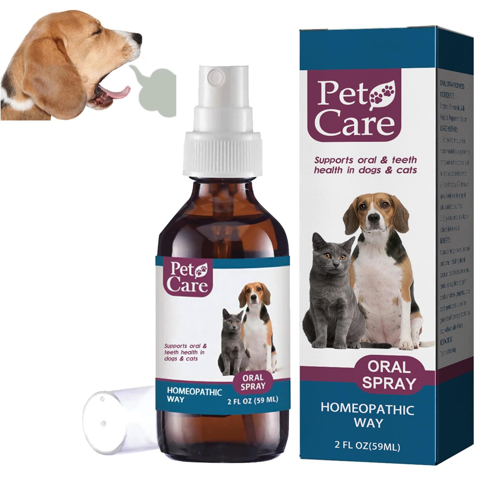 Pet Oral Cleaning Sprays,Pet Bad Breath Cleaning Sprays,Pets Dental Care Sprays,Bad Breath Treatment for Dogs and Cats,Pet Natural Teeth Cleaning and Breath Freshener,Pet Tooth Cleaning Spray