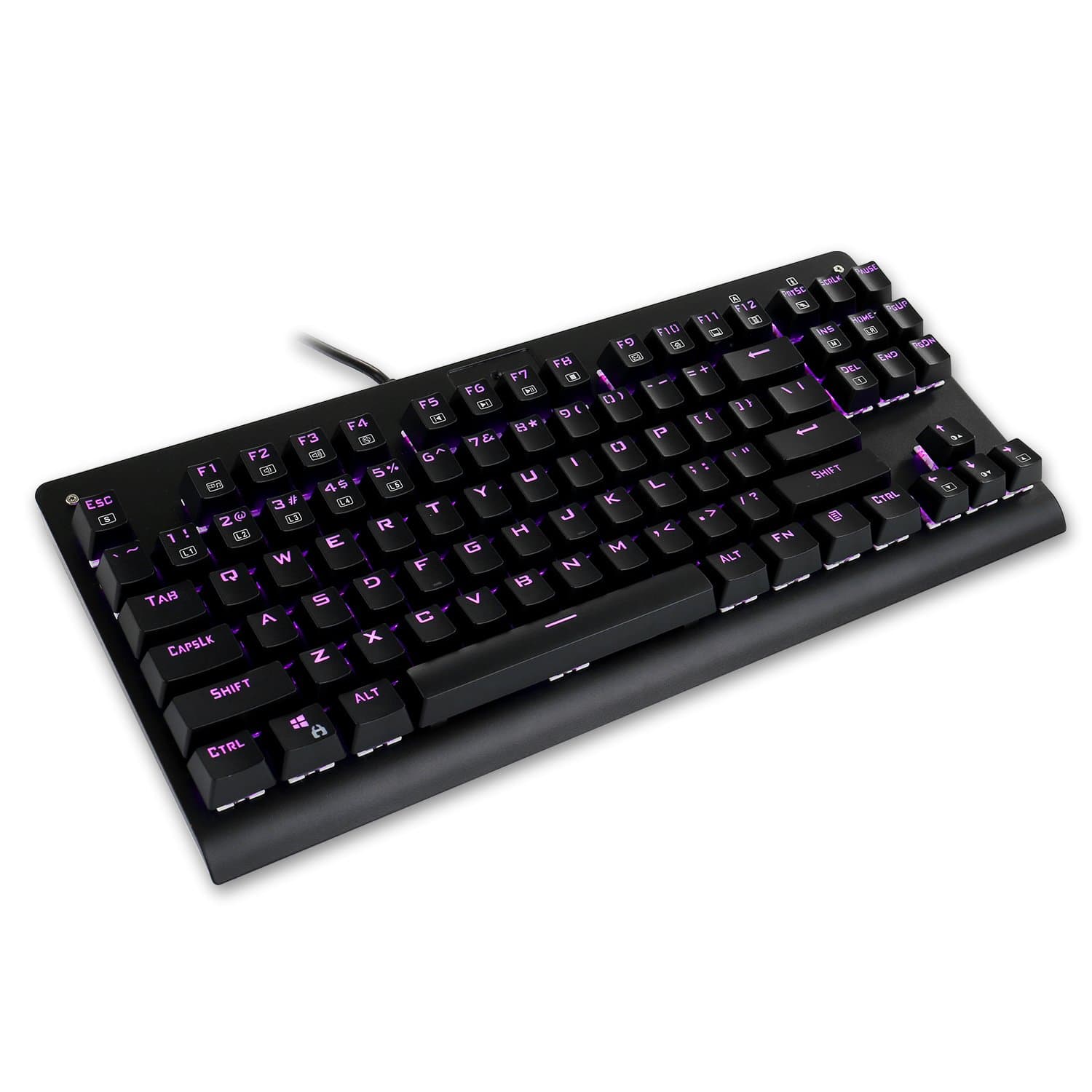 Gaming Mechanical Keyboard RGB Z-77 Multicolor LED Backlit Keyboard 87 Keys Anti-Ghosting with Blue Switches, 2017 New Version (Black)
