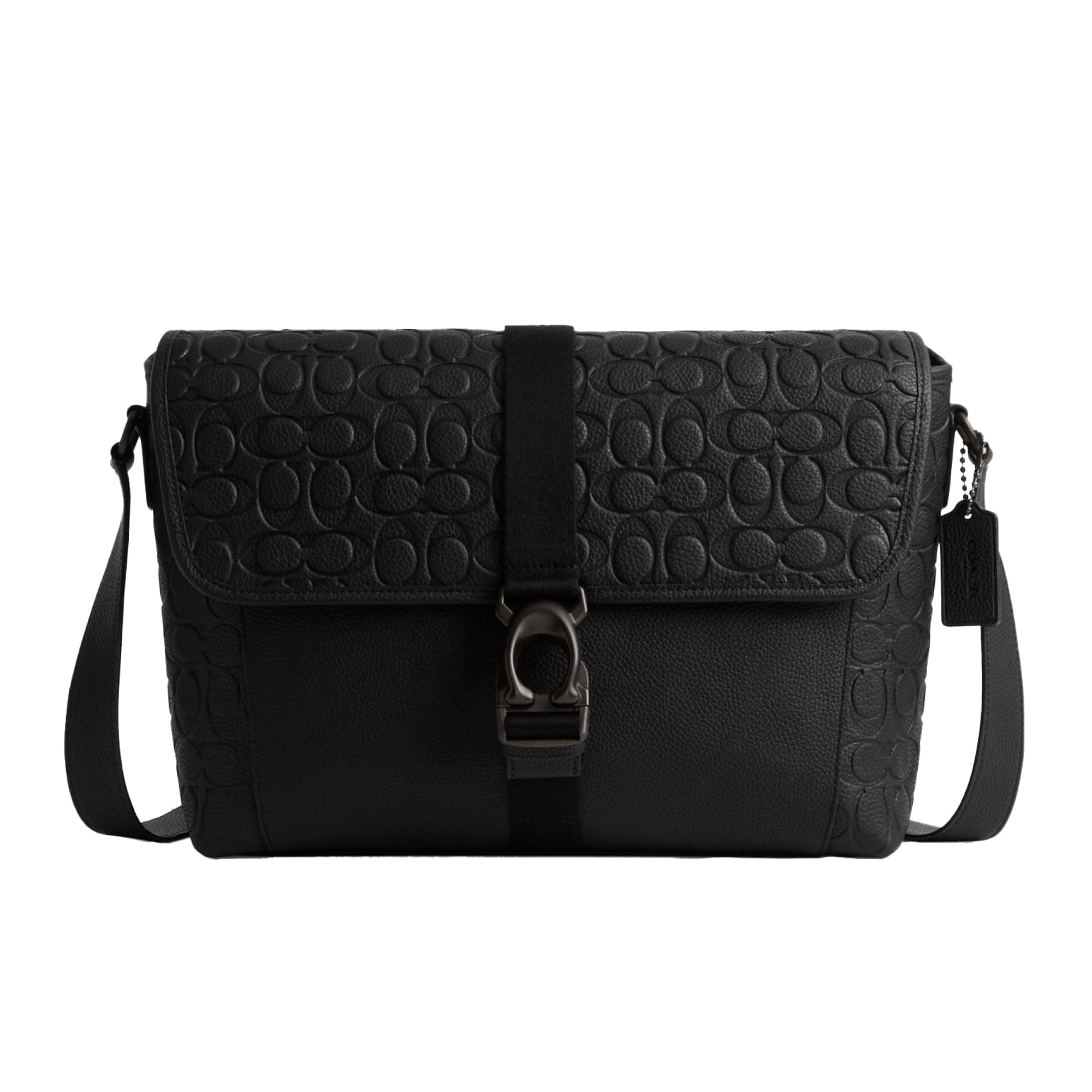 CoachBeck Messenger in Signature Pebble Leather, Black