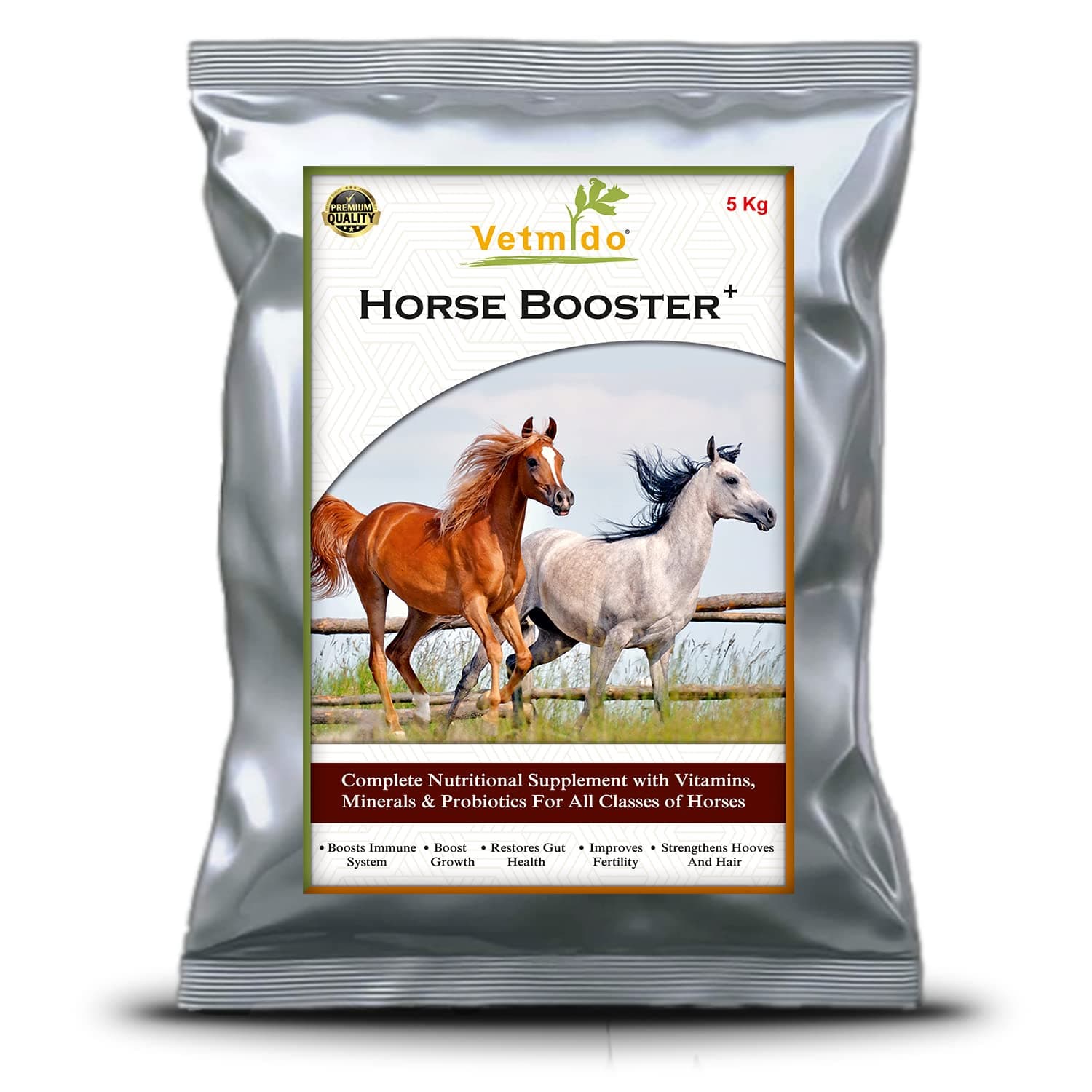 Horse Booster Plus - Growth Booster with Vitamins, Minerals & Probiotics for All Classes of Horses - 5 kg
