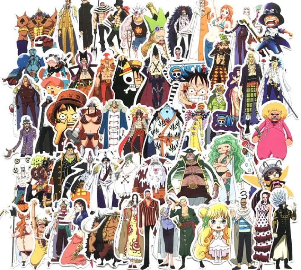 135 Anime One Piece Cartoon Laptop Stickers Vinyl Decals for Skateboard Laptop