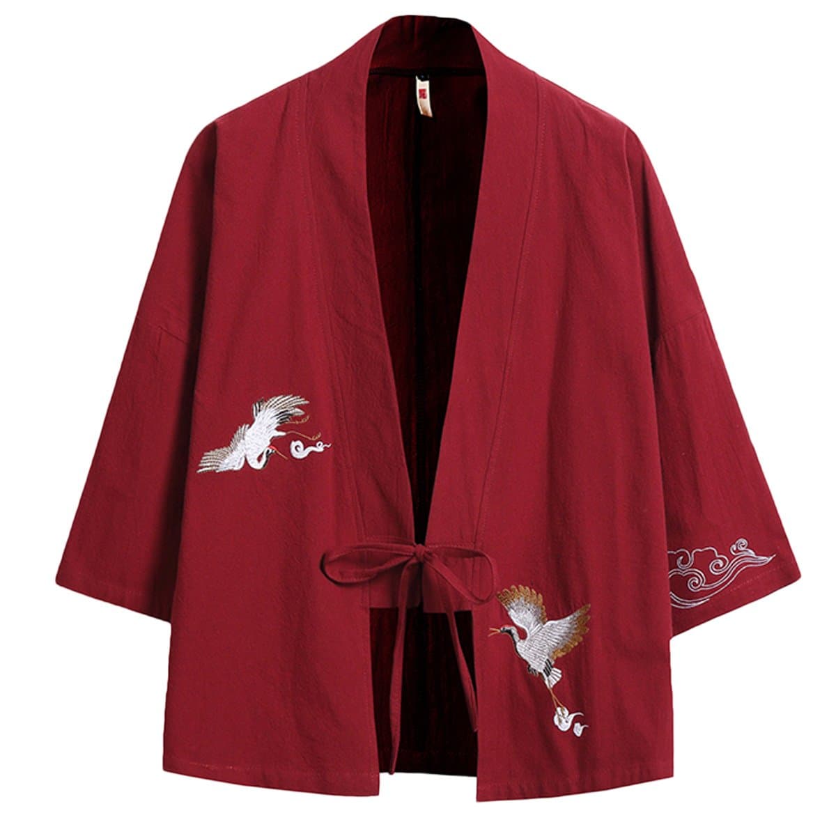 Mirecoo Fashion Mens Cotton Linen Blends Vintage Cloak Open Front Short Coat One Button Jacket