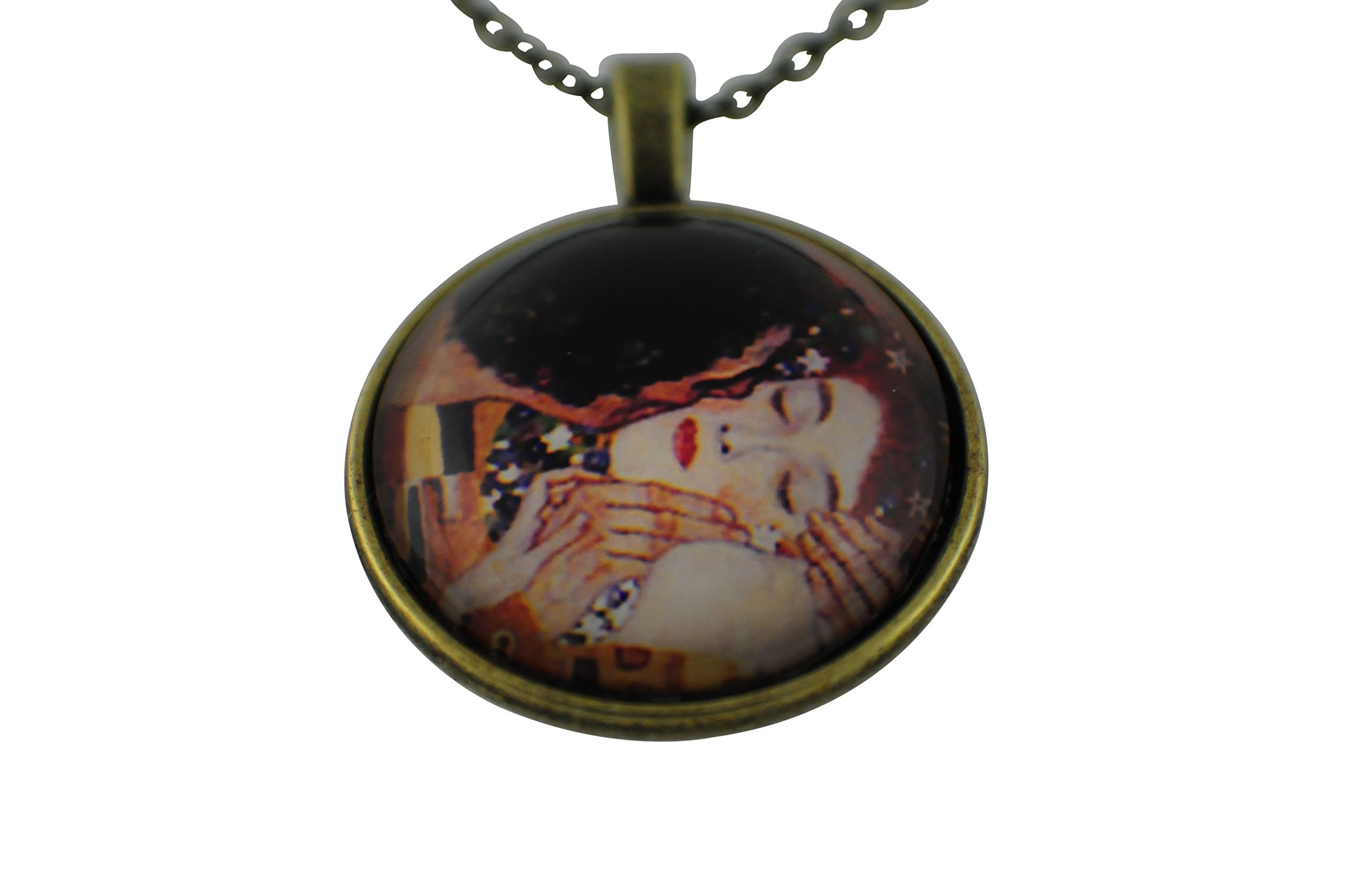 The Kiss by Gustav Klimt Pendant Necklace Earrings Fine Art Gift Antique Finish