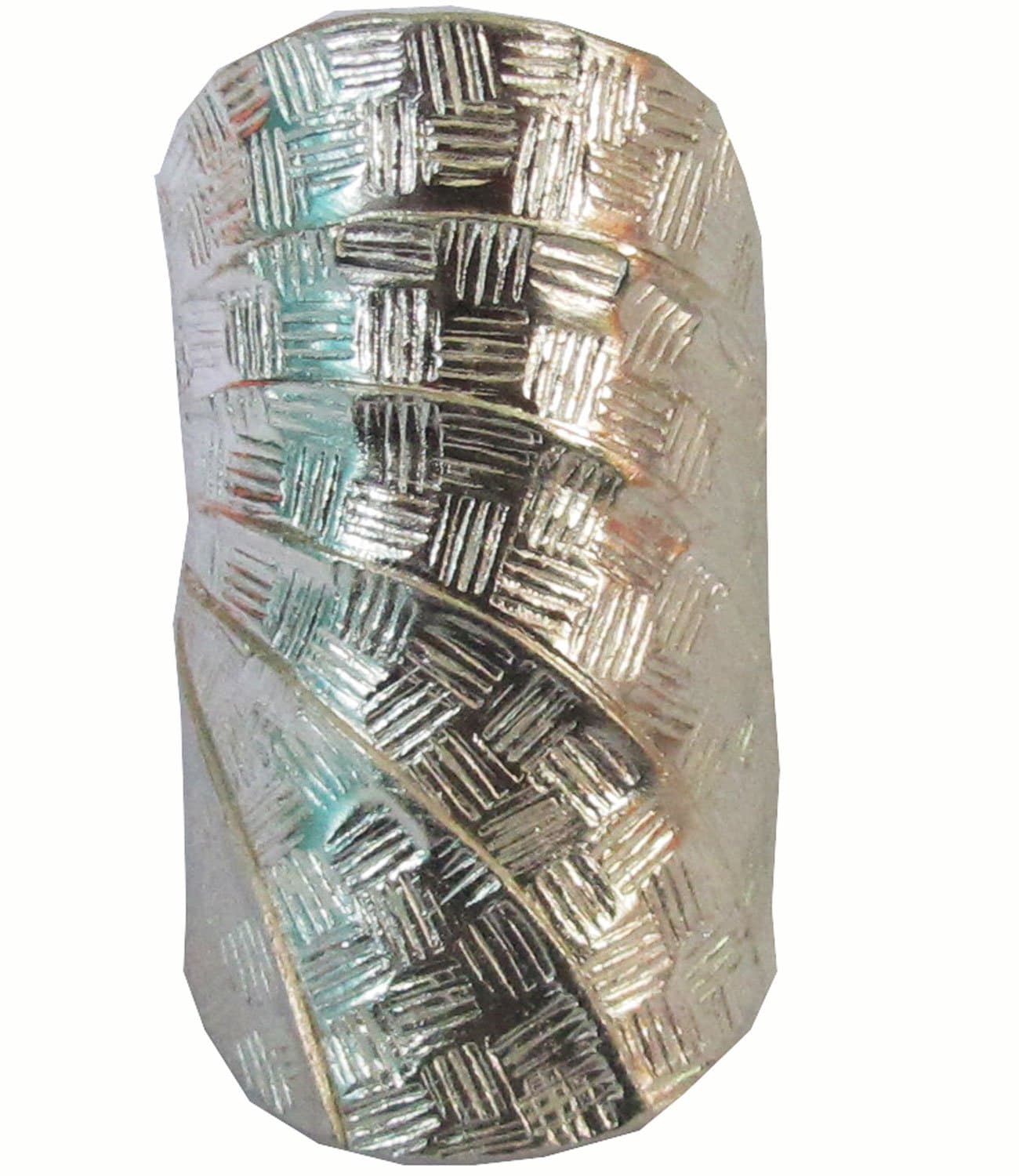 BEAUTIFUL HILL TRIBE WHITE SILVER RING WEIGHT 10.16 G. SIZE NO.8 BY HANDMADE ADJUSTABLE 8-11