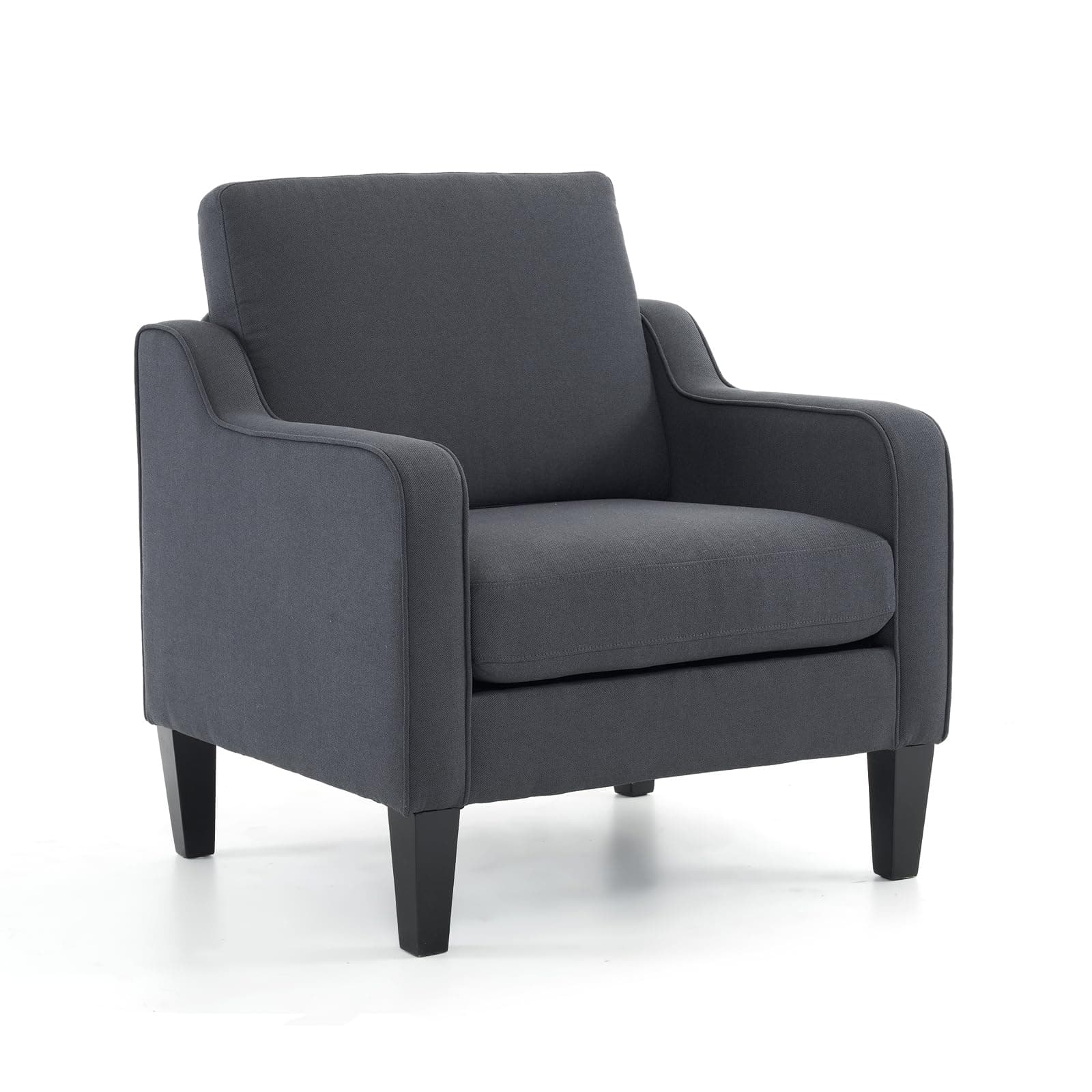 VINGLI Accent Chairs for Living Room Chairs Mid Century Modern Chair Sofa Chair Upholstered Arm Chair with Scooped Arms for Bedroom, Apartment, Office, Studio, Waiting Room, Play Room