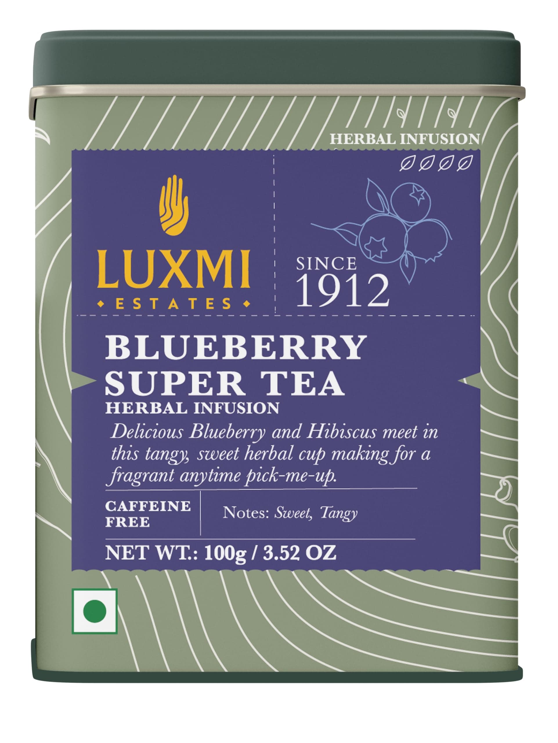 Luxmi Estates - Blueberry Hibiscus Tea 50 Cups (100g/3.5oz) | Anti-oxidant Rich | Caffeine-Free