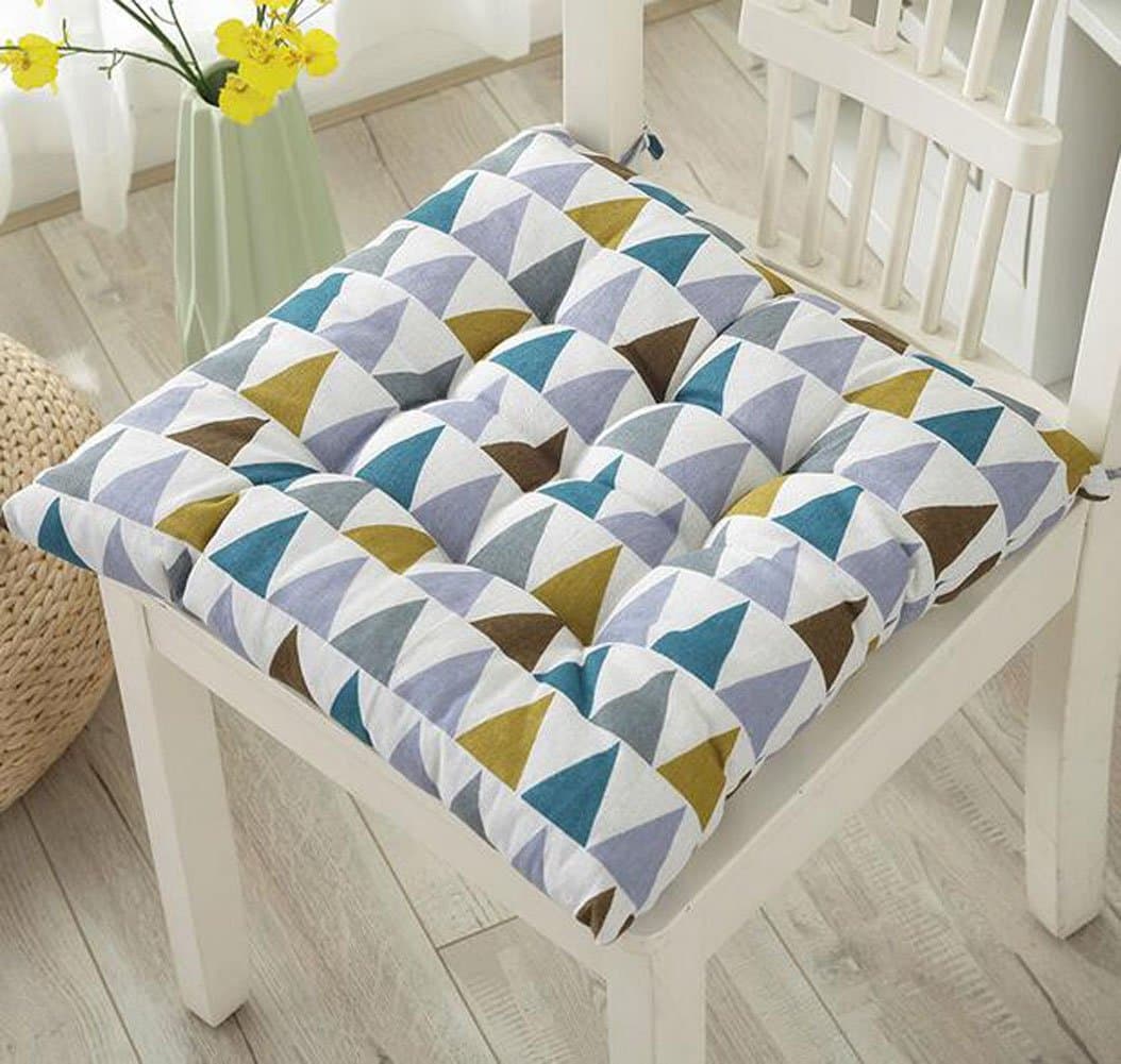 15.7x15.7 inch Floral Seat Cushions Pillow Office Chair Pads with Ties (type-5)